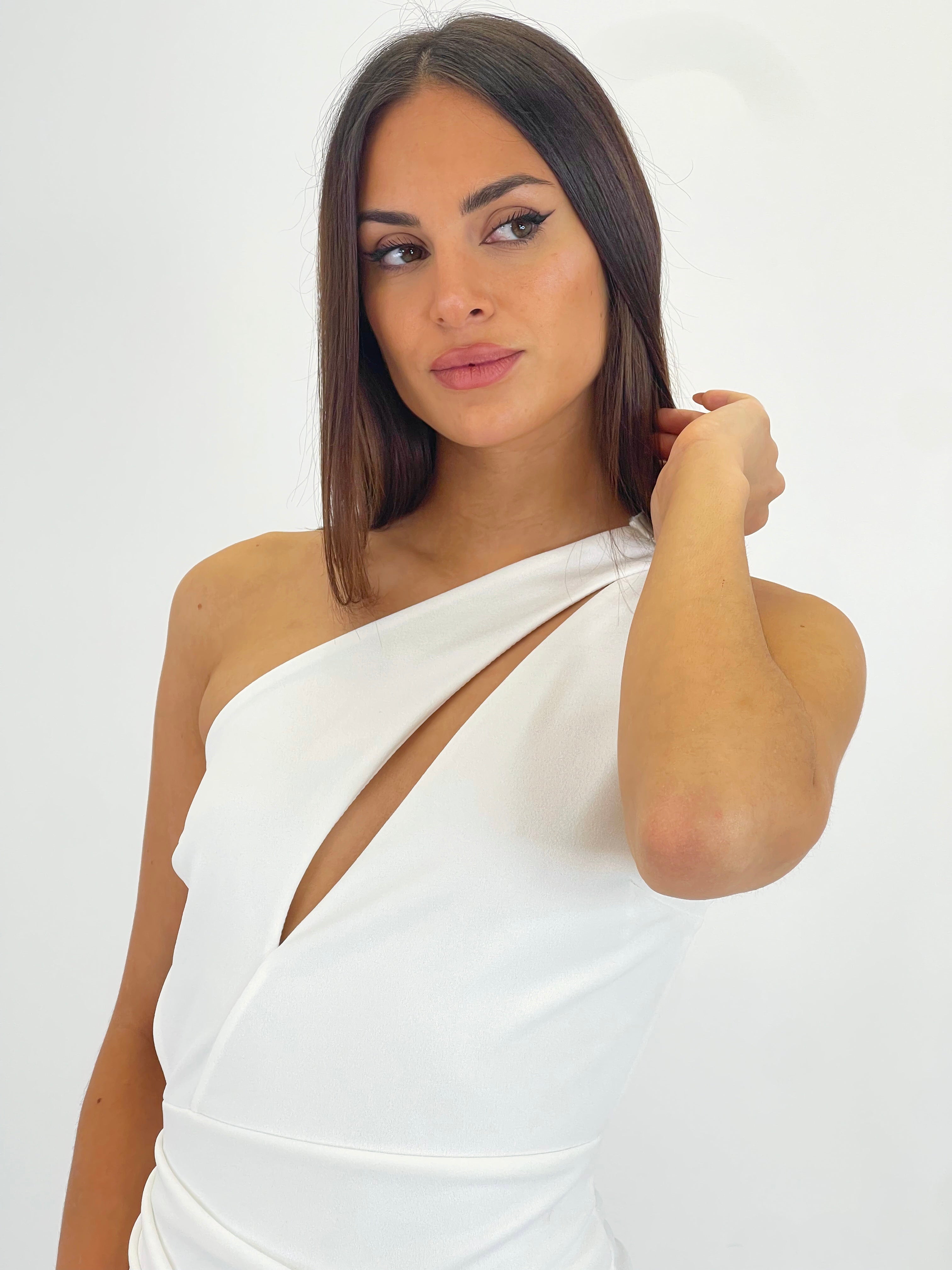 Vestido asimétrico Kim blanco - Zebra&Maduixa®