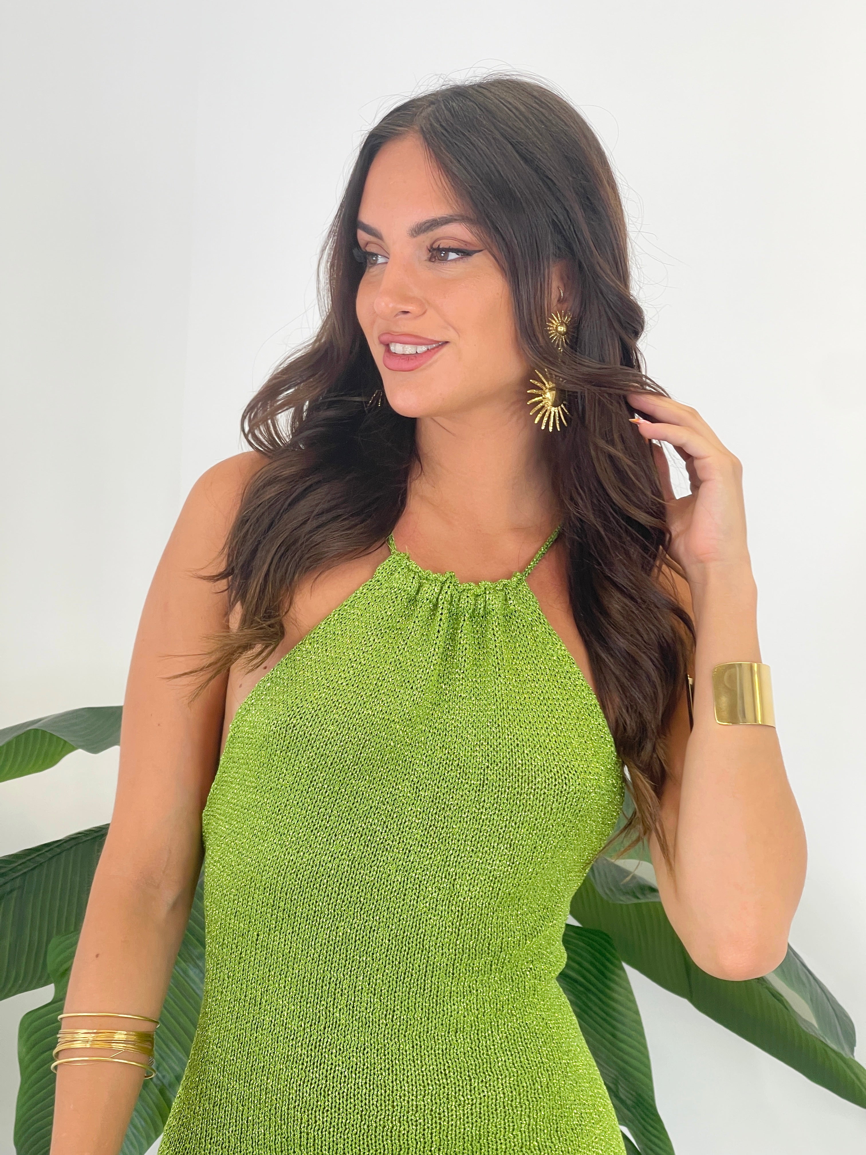 Vestido punto croché Lurex halter - Zebra&Maduixa®