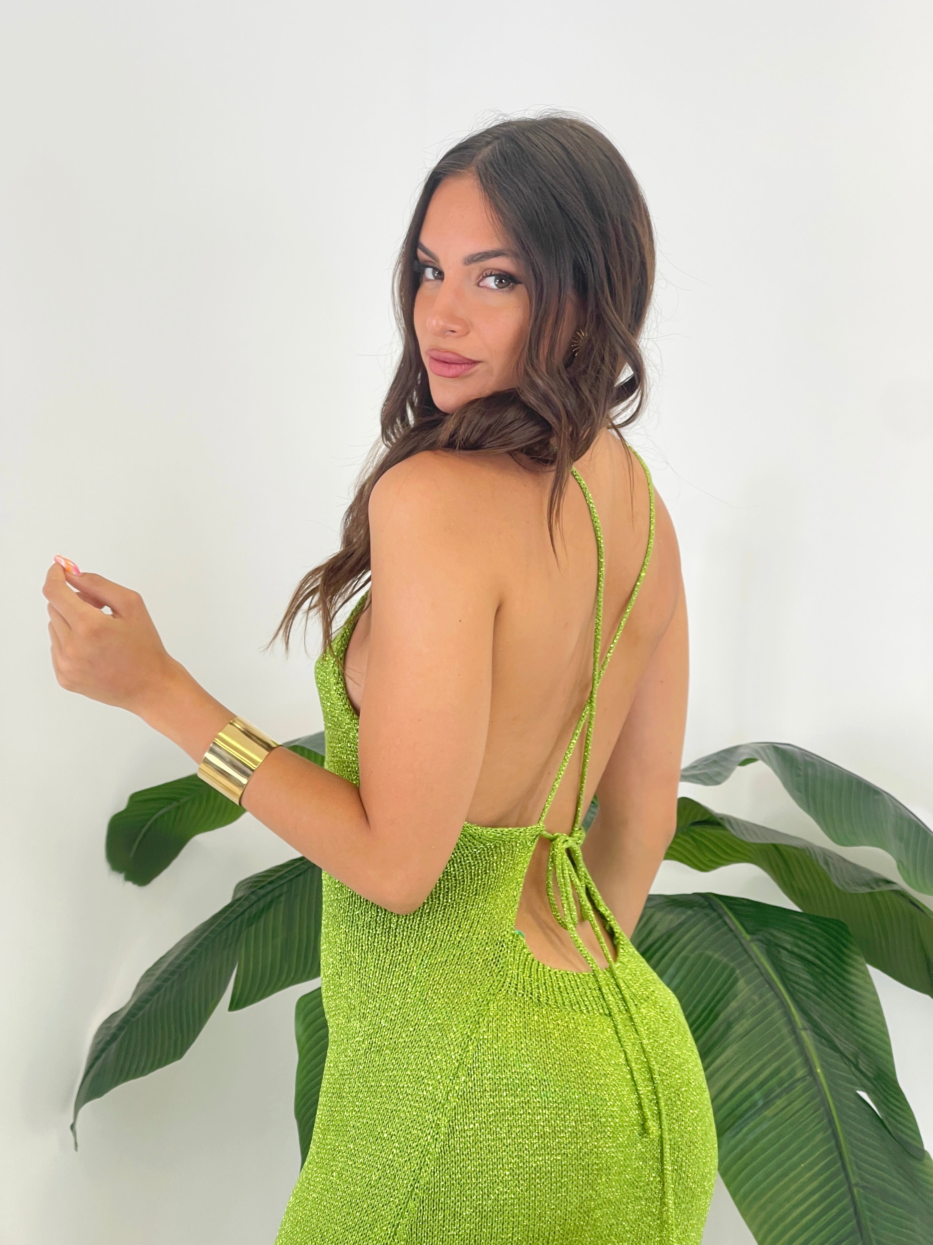 Vestido punto croché Lurex halter - Zebra&Maduixa®