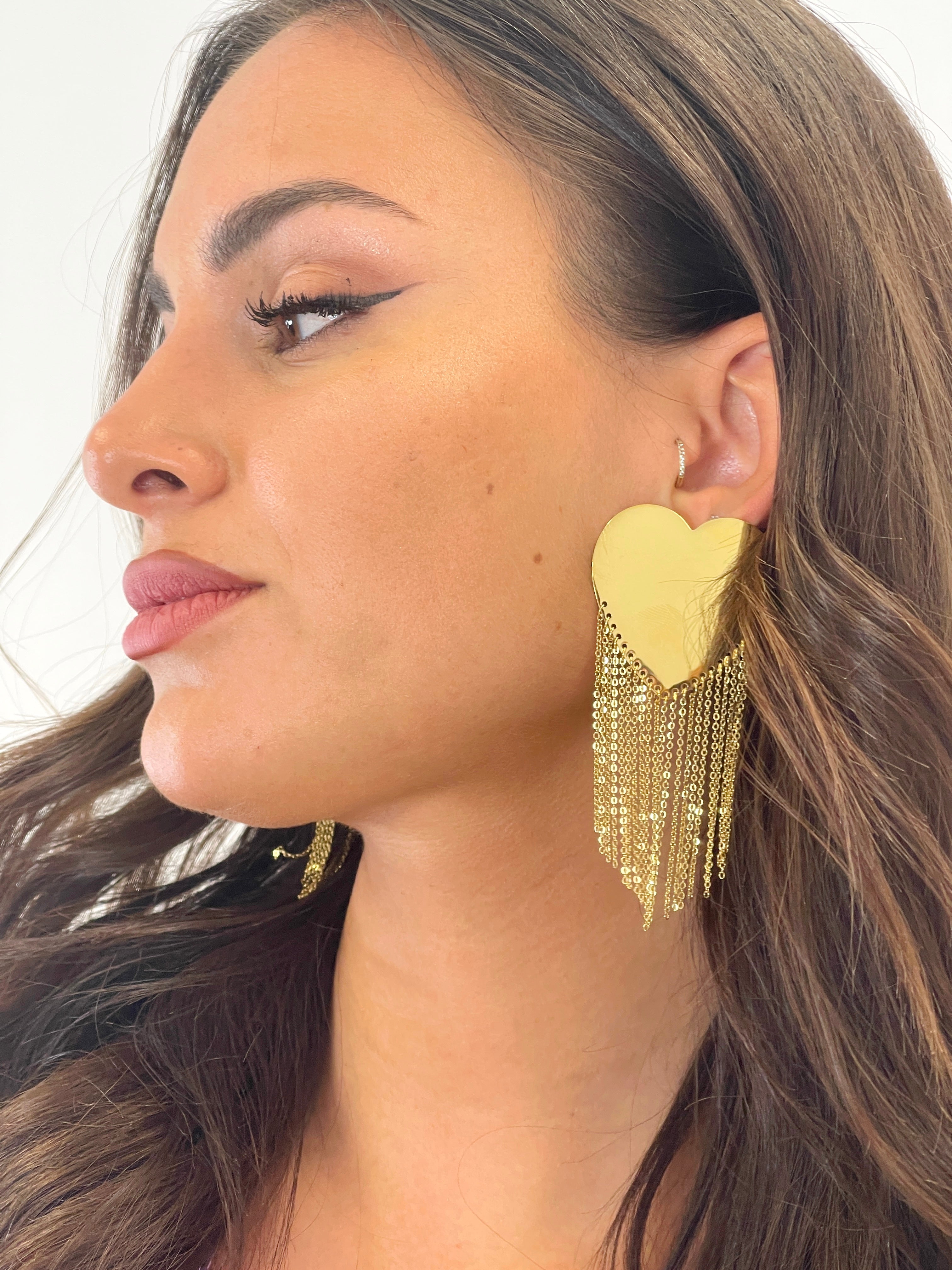 Pendientes corazón flecos - Zebra&Maduixa®