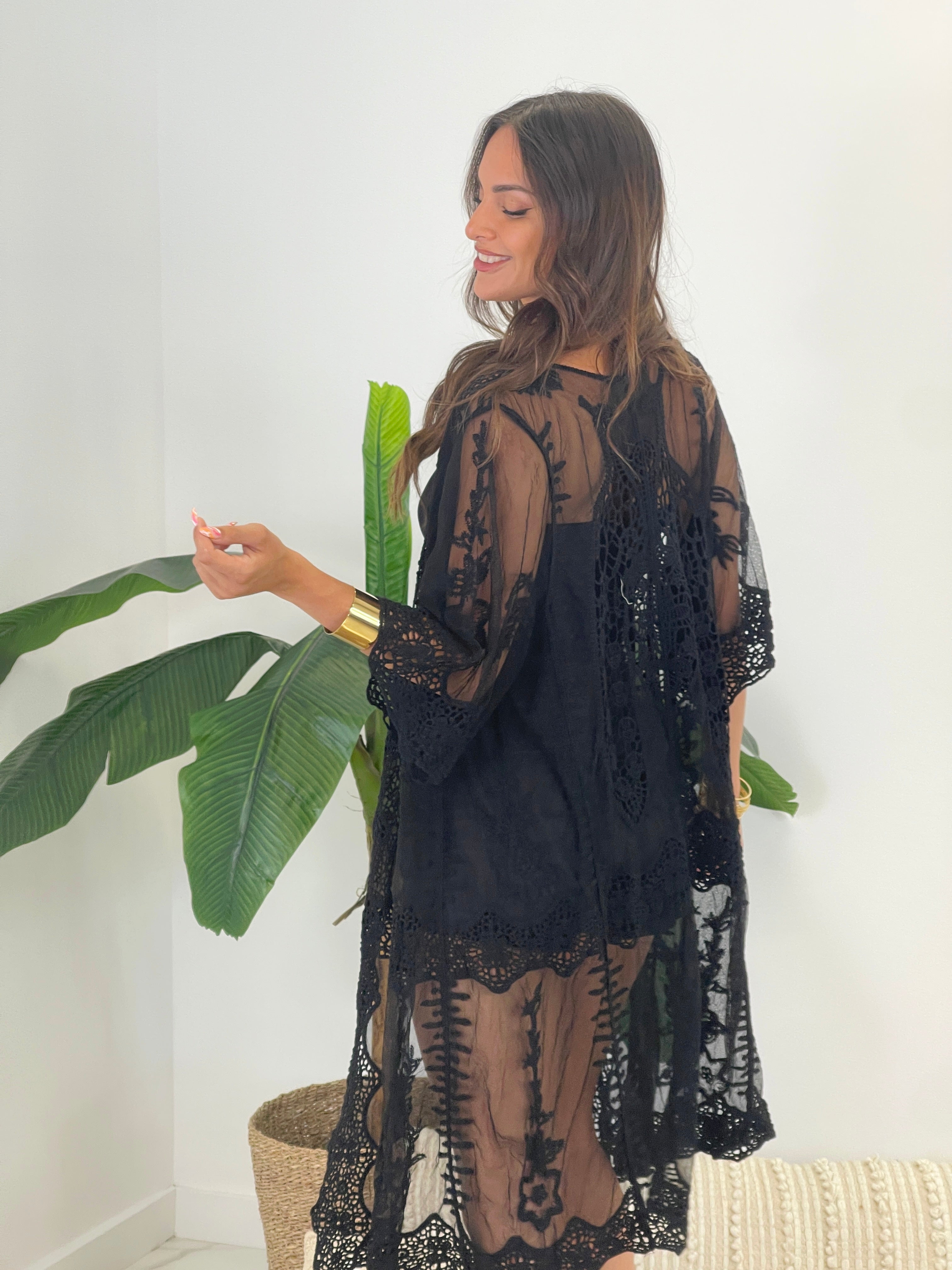 Kimono largo calado bordado - Zebra&Maduixa®