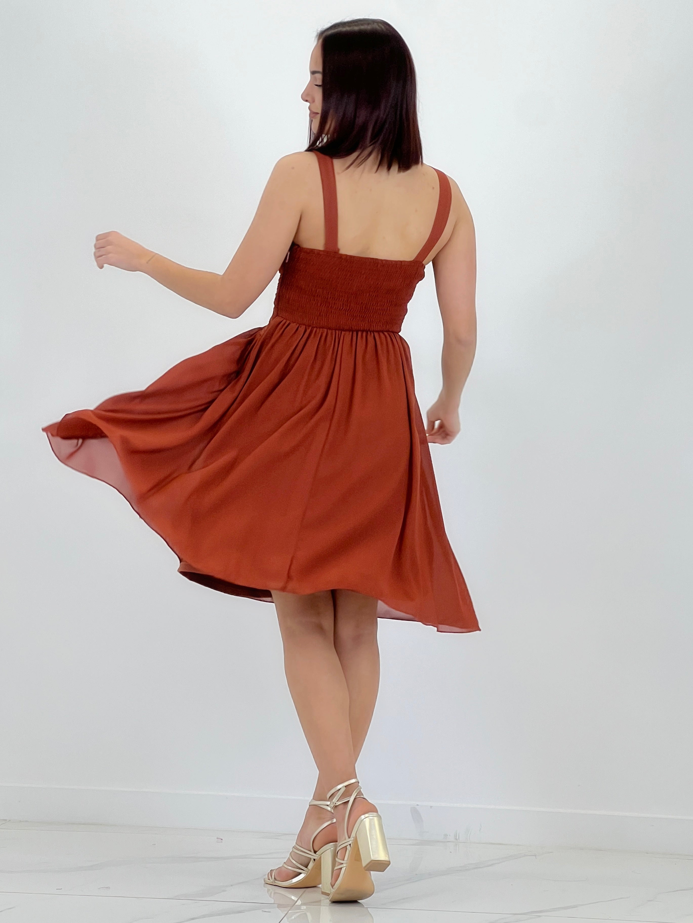 Vestido Elvia drapeado corto - Zebra&Maduixa®