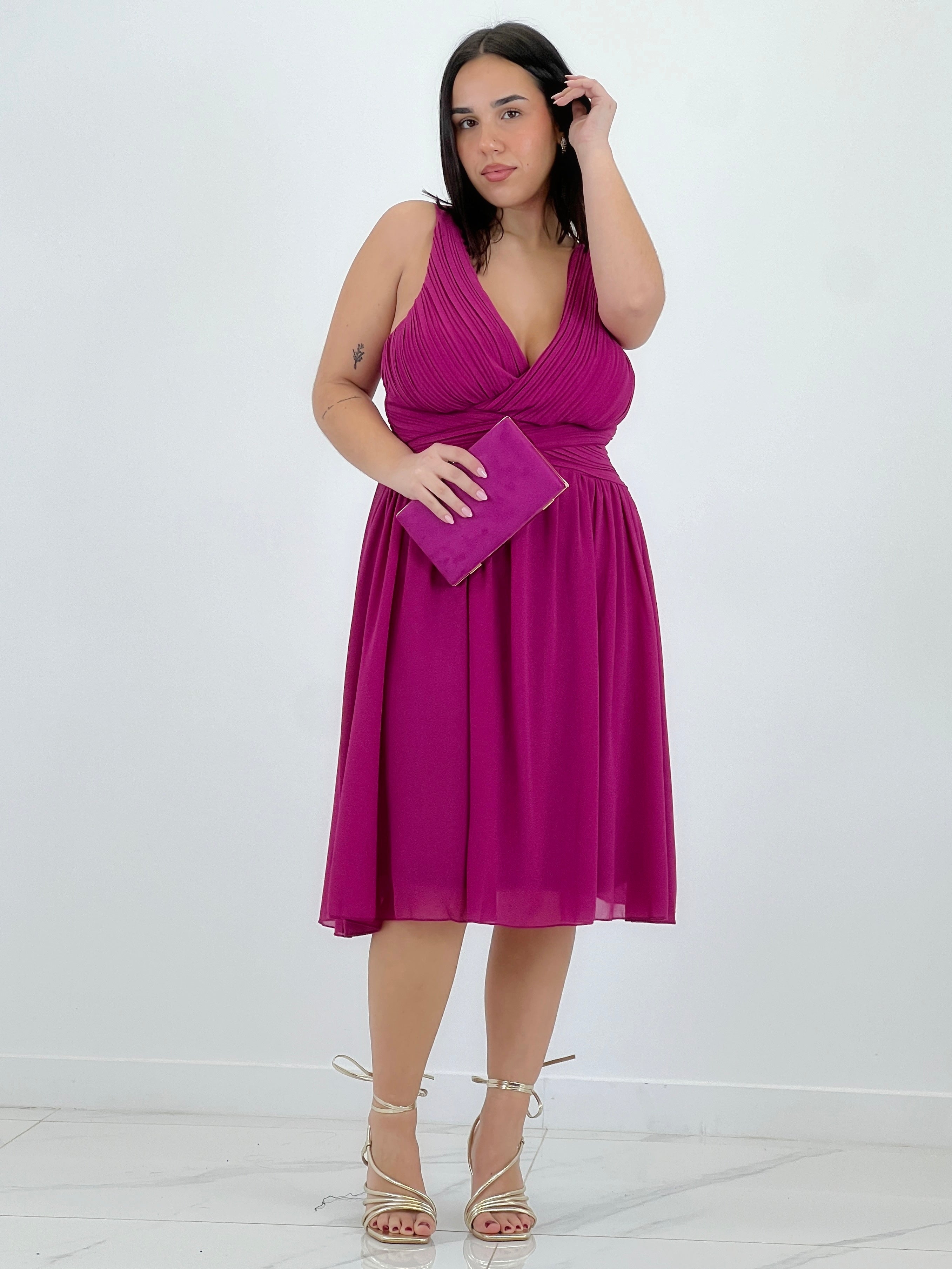 Vestido Elvia drapeado corto - Zebra&Maduixa®