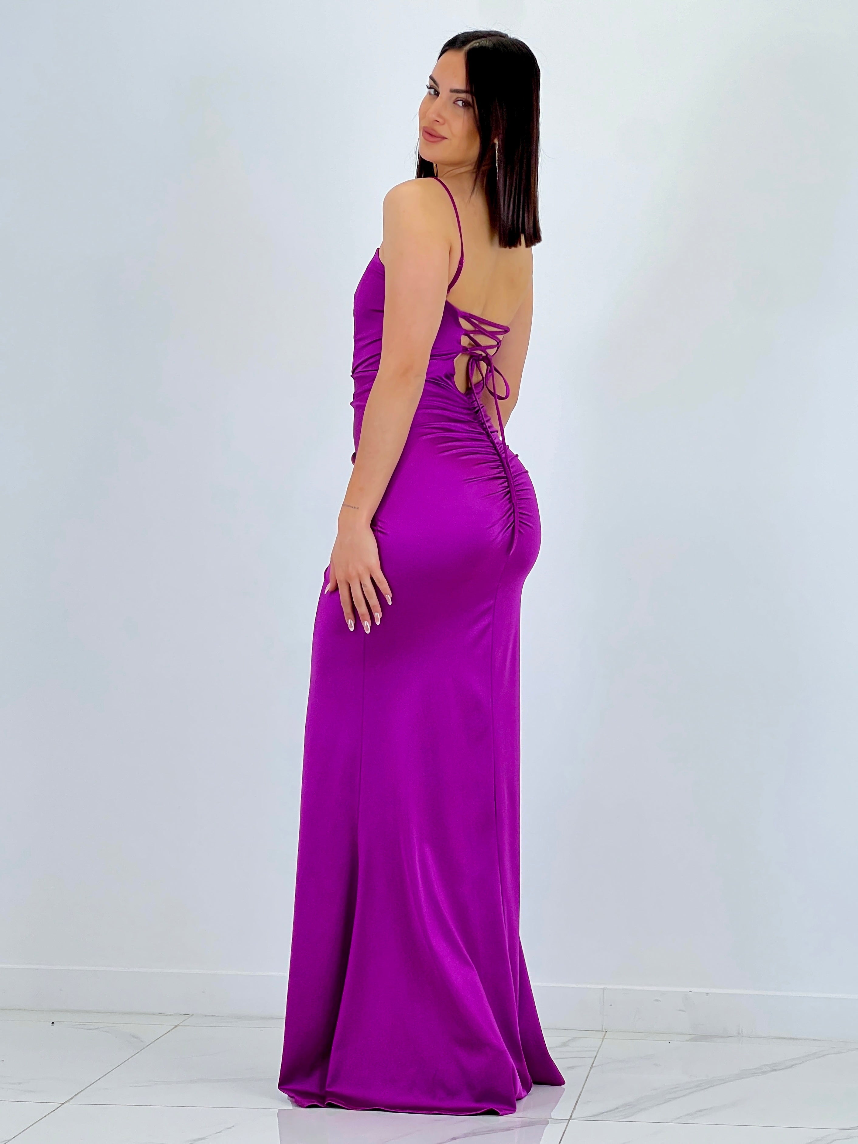 Vestido fruncido espalda cruzada Dina - Zebra&Maduixa®