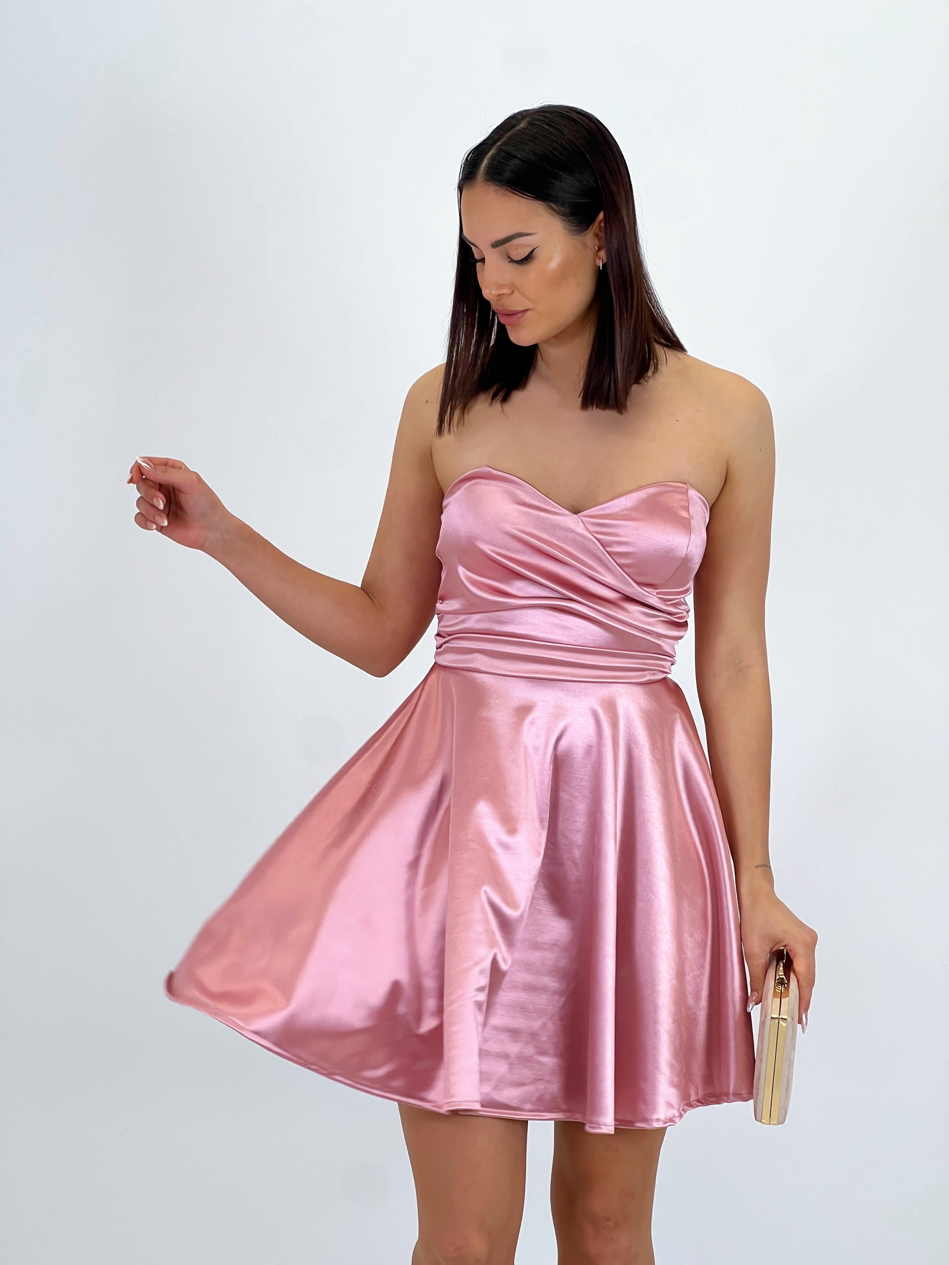 Belisa satin flared dress