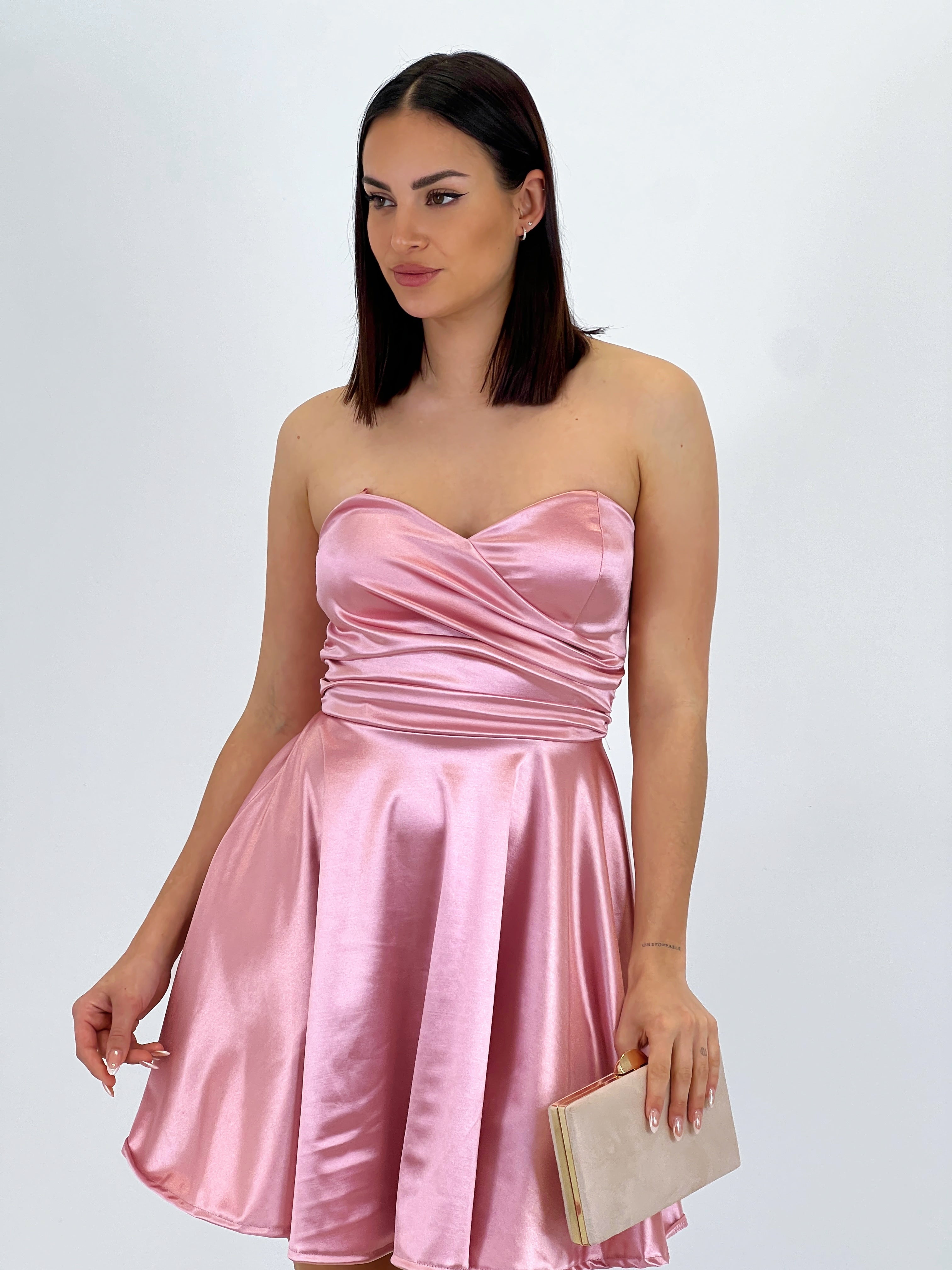 Belisa satin flared dress