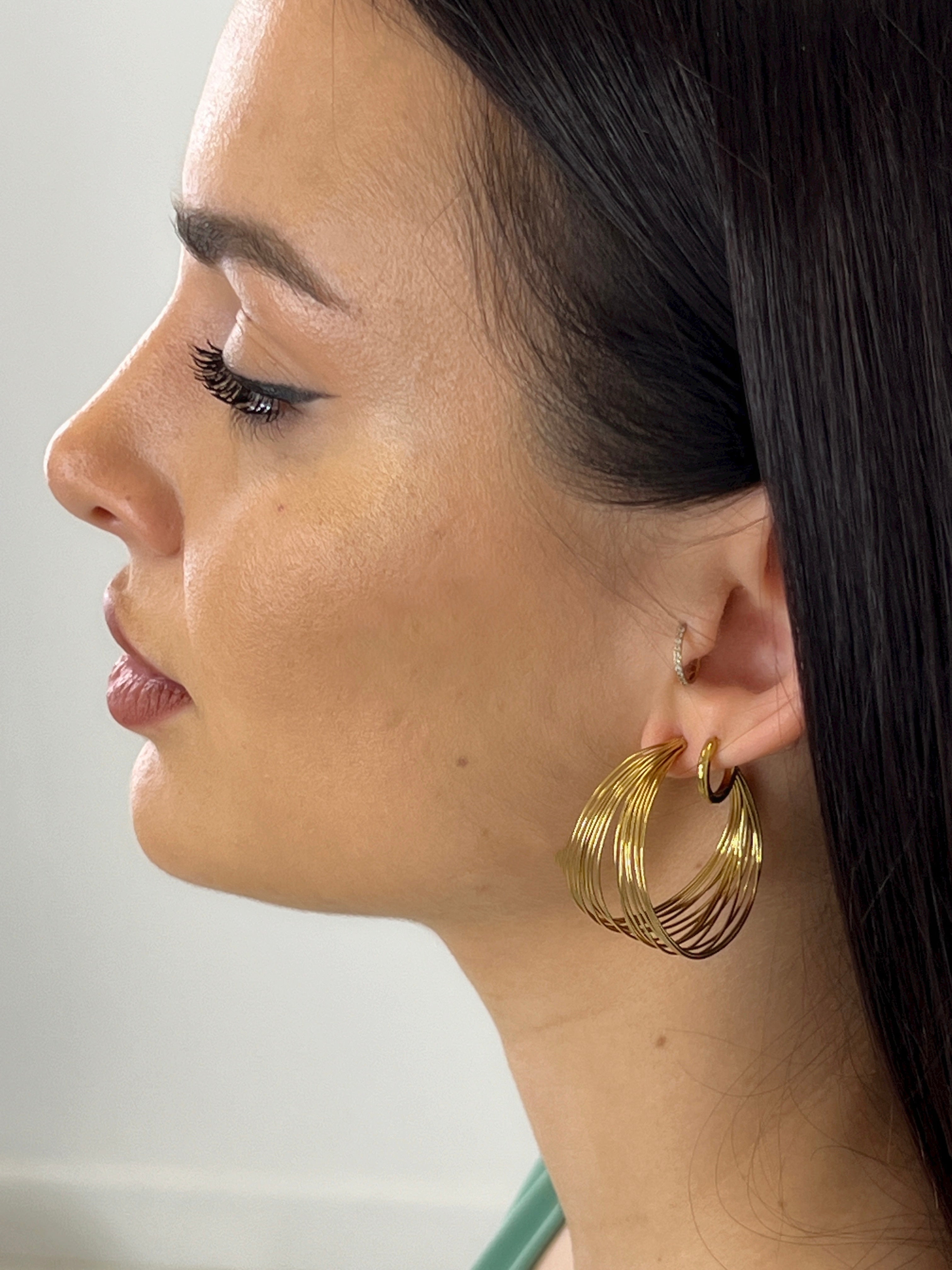 Boucles d'oreilles anneaux ronds fils
