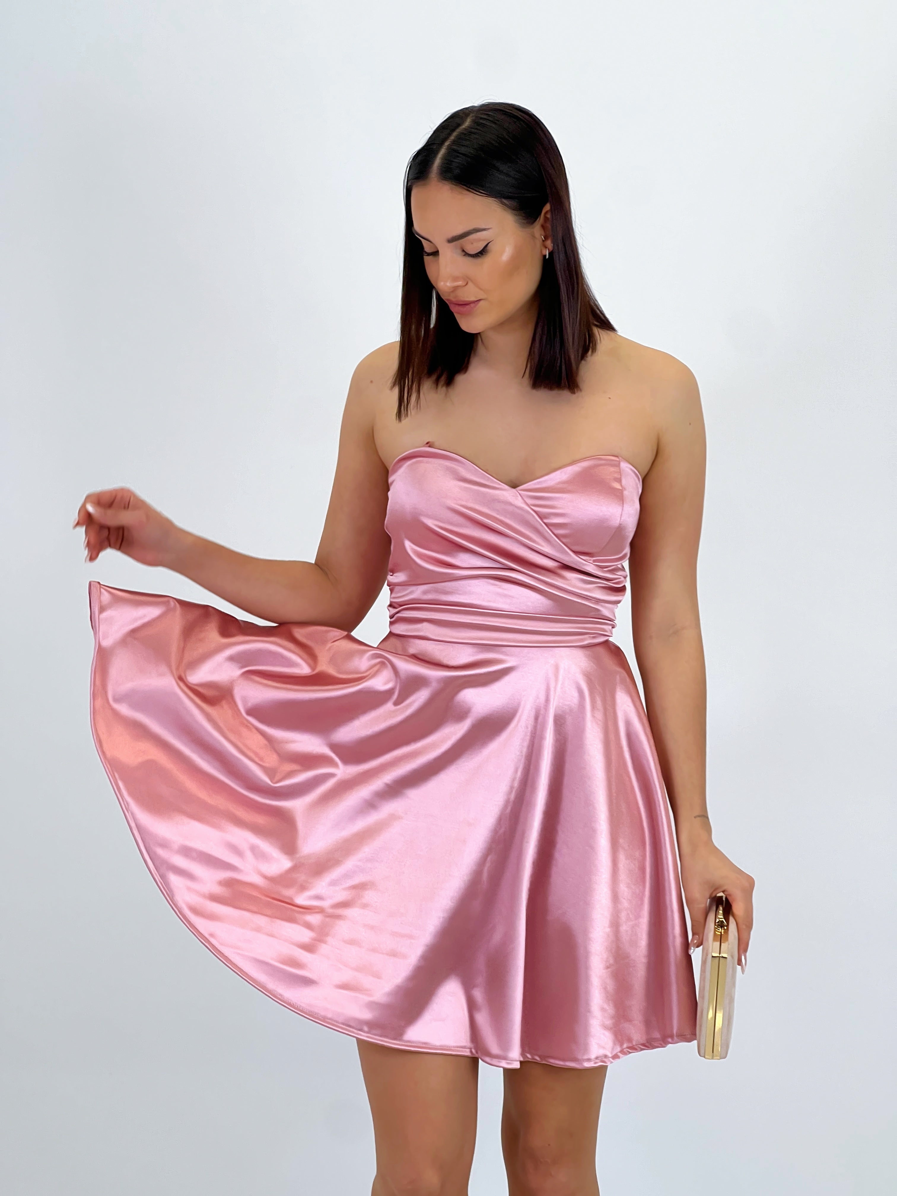 Belisa satin flared dress