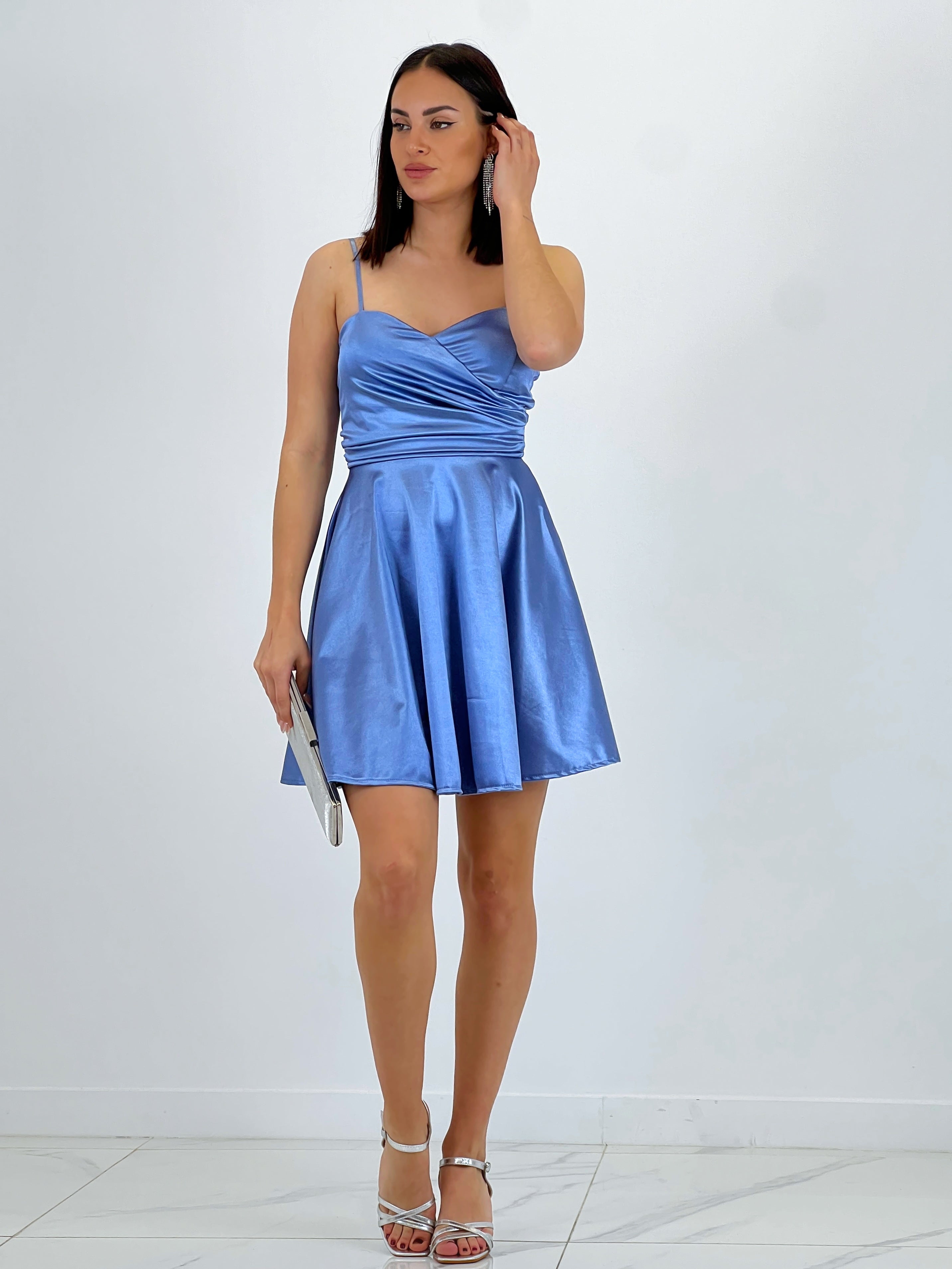Belisa satin flared dress