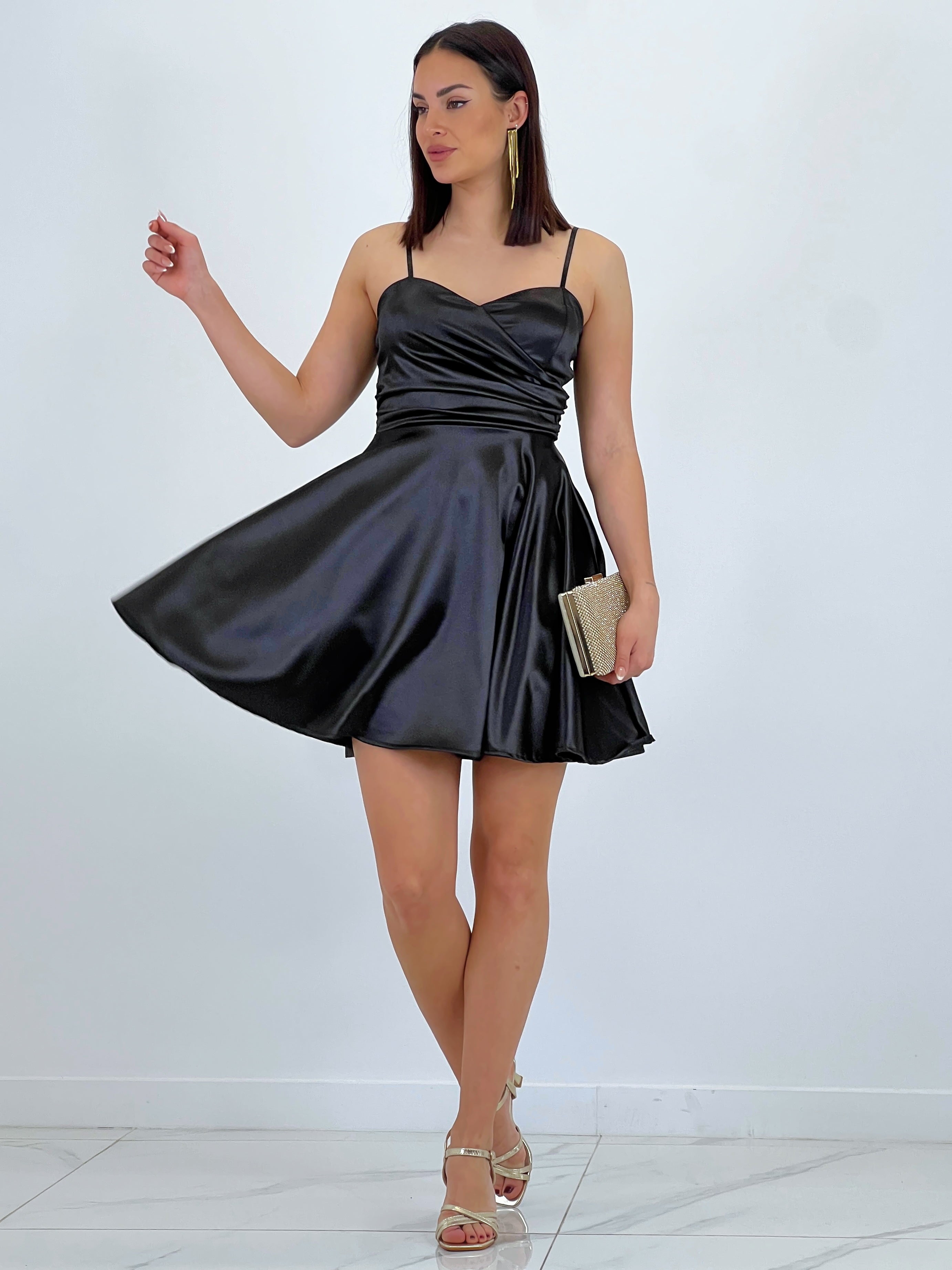 Belisa satin flared dress