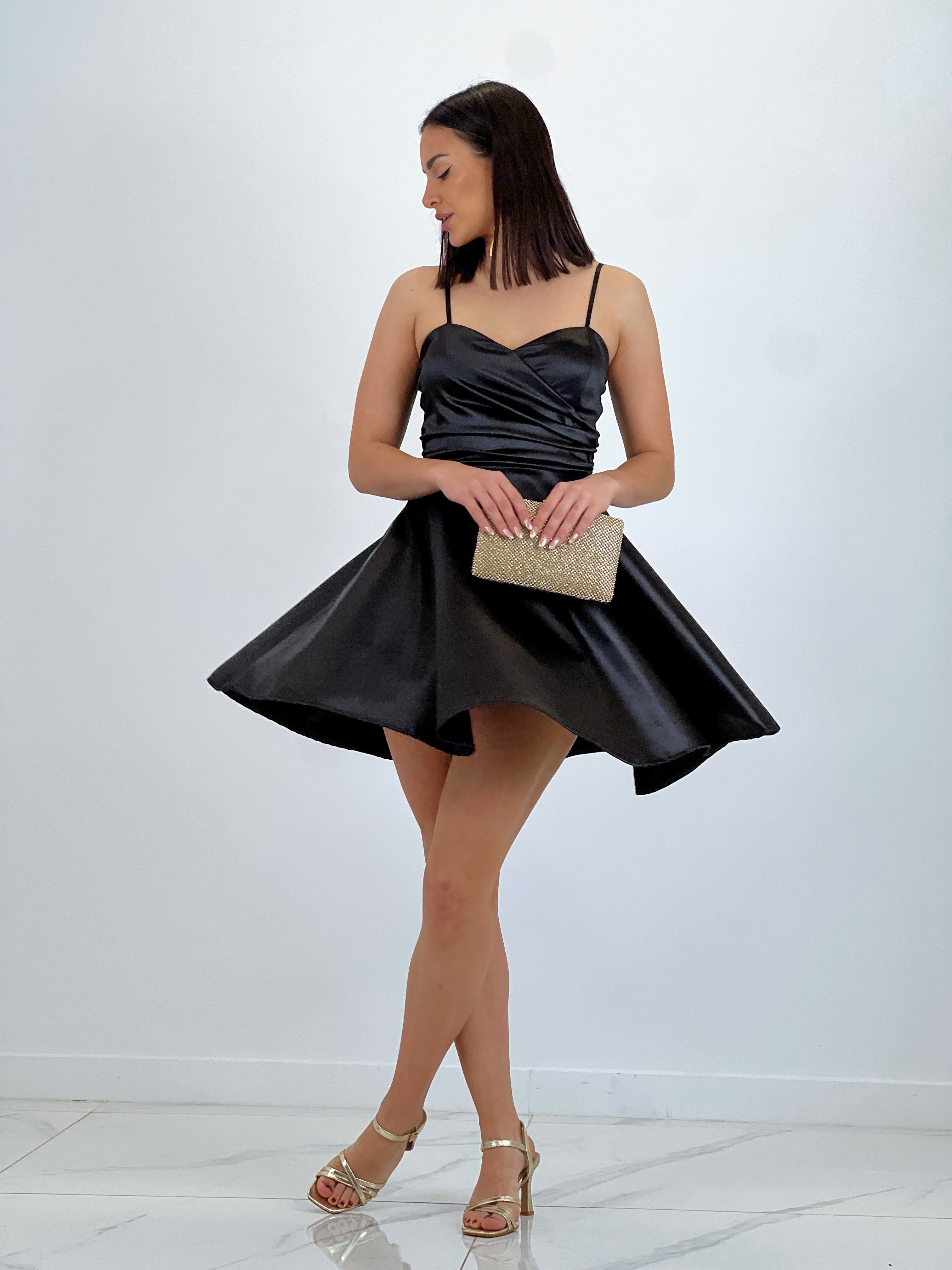 Belisa satin flared dress