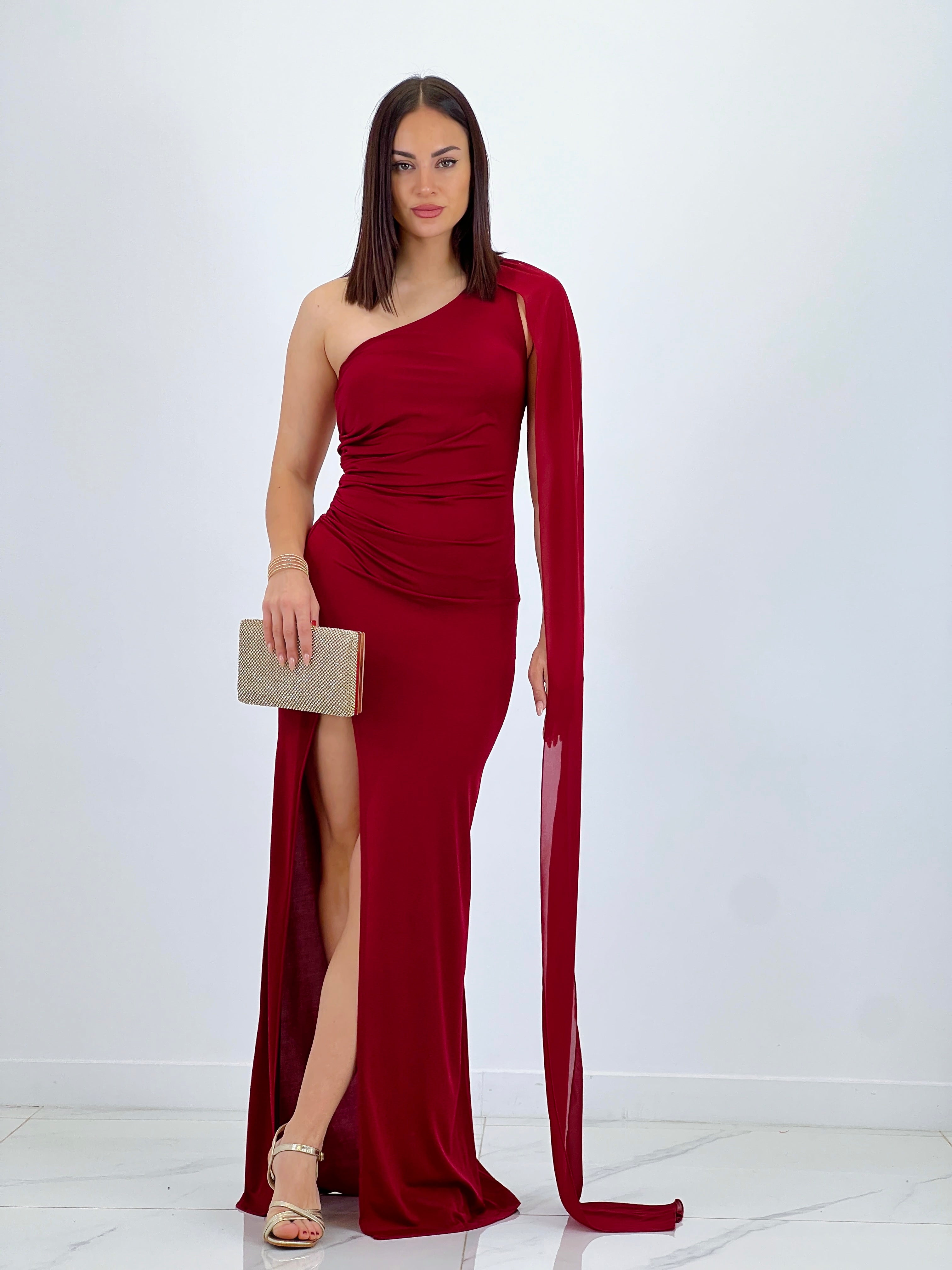 Vestido asimétrico con chal Yone - Zebra&Maduixa®