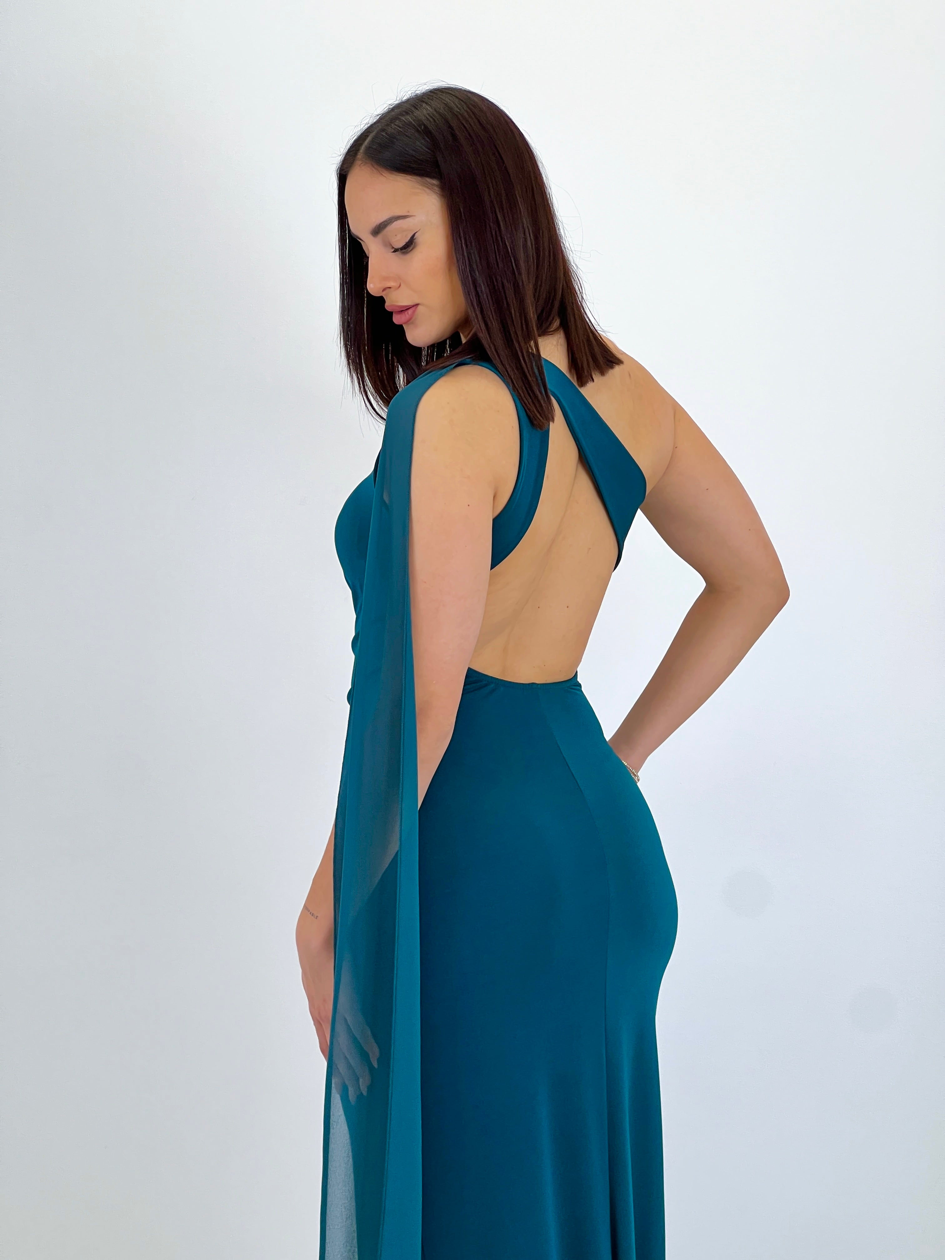 Vestido asimétrico con chal Yone - Zebra&Maduixa®