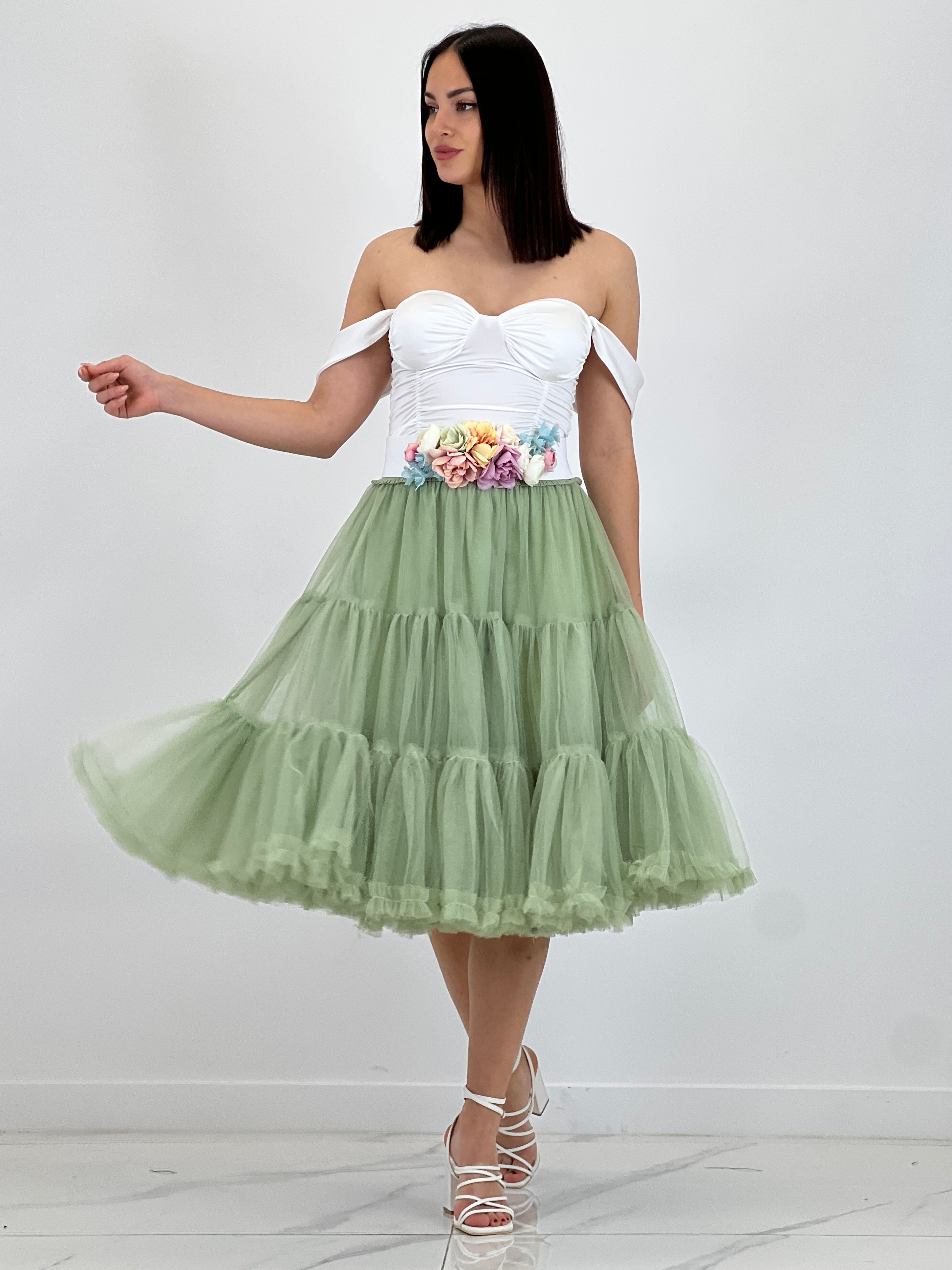 Falda tul midi con volantes - Zebra&Maduixa®