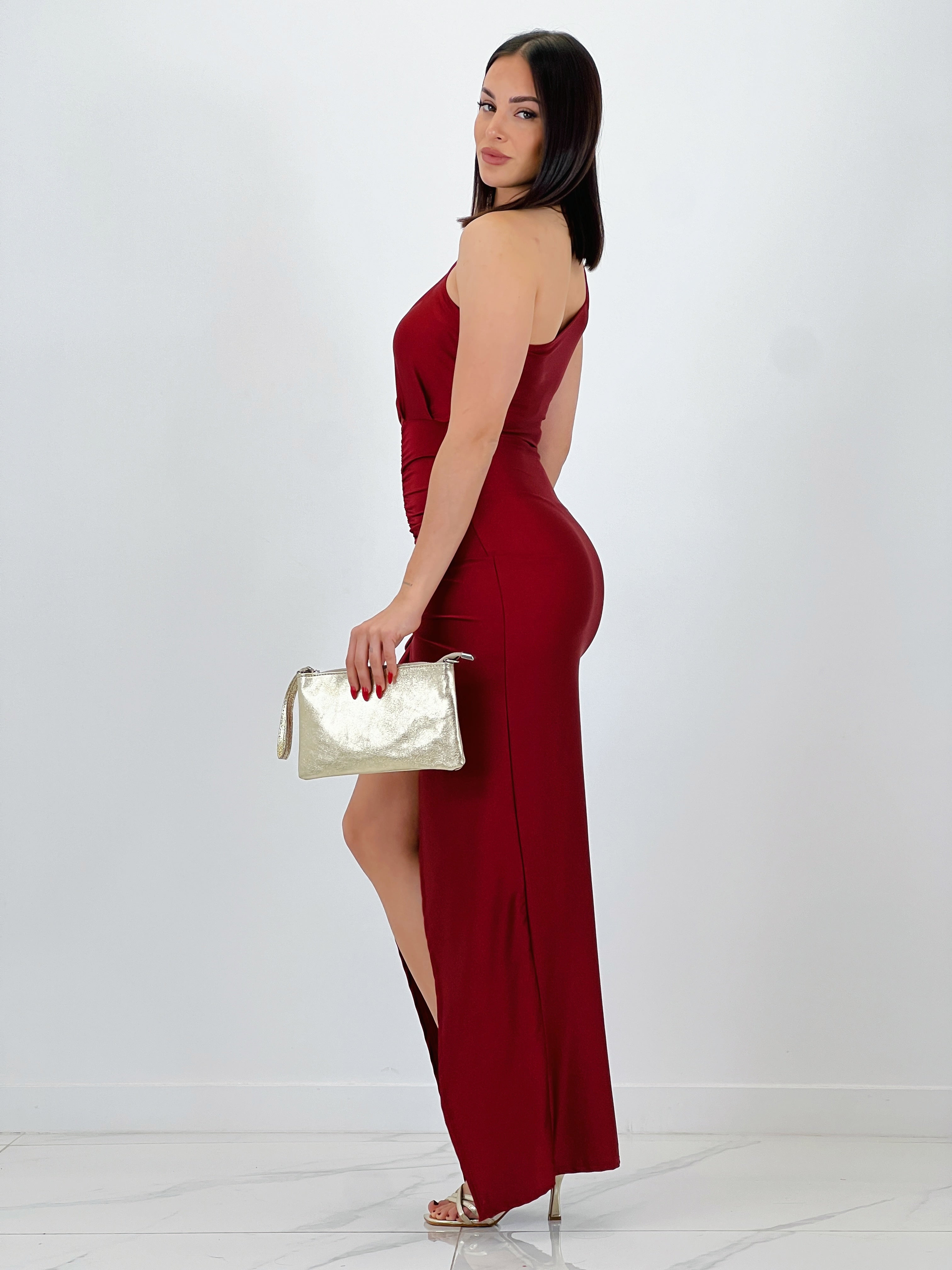 Metallic leather bag