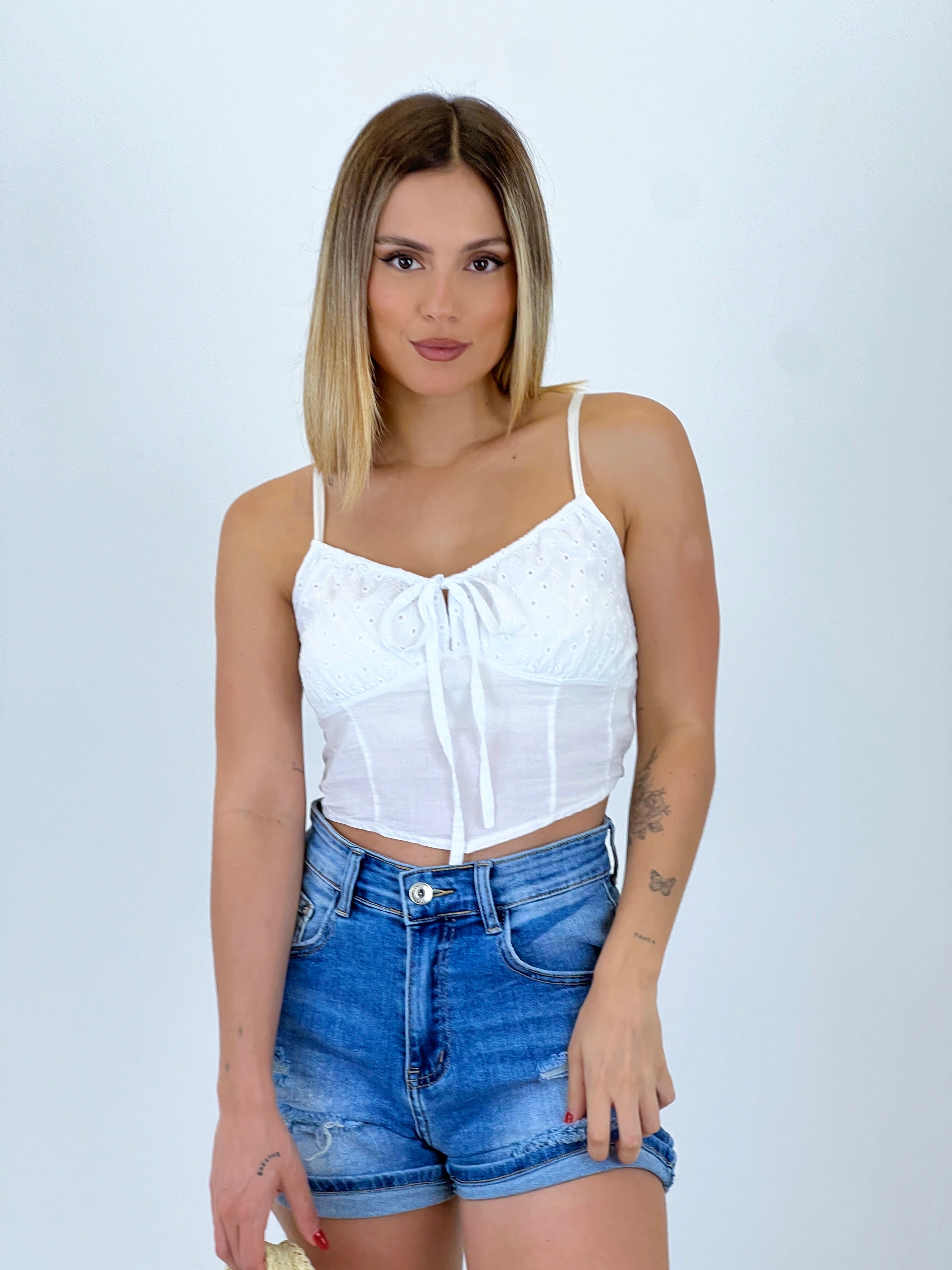 Top corsé brodé Binibeca