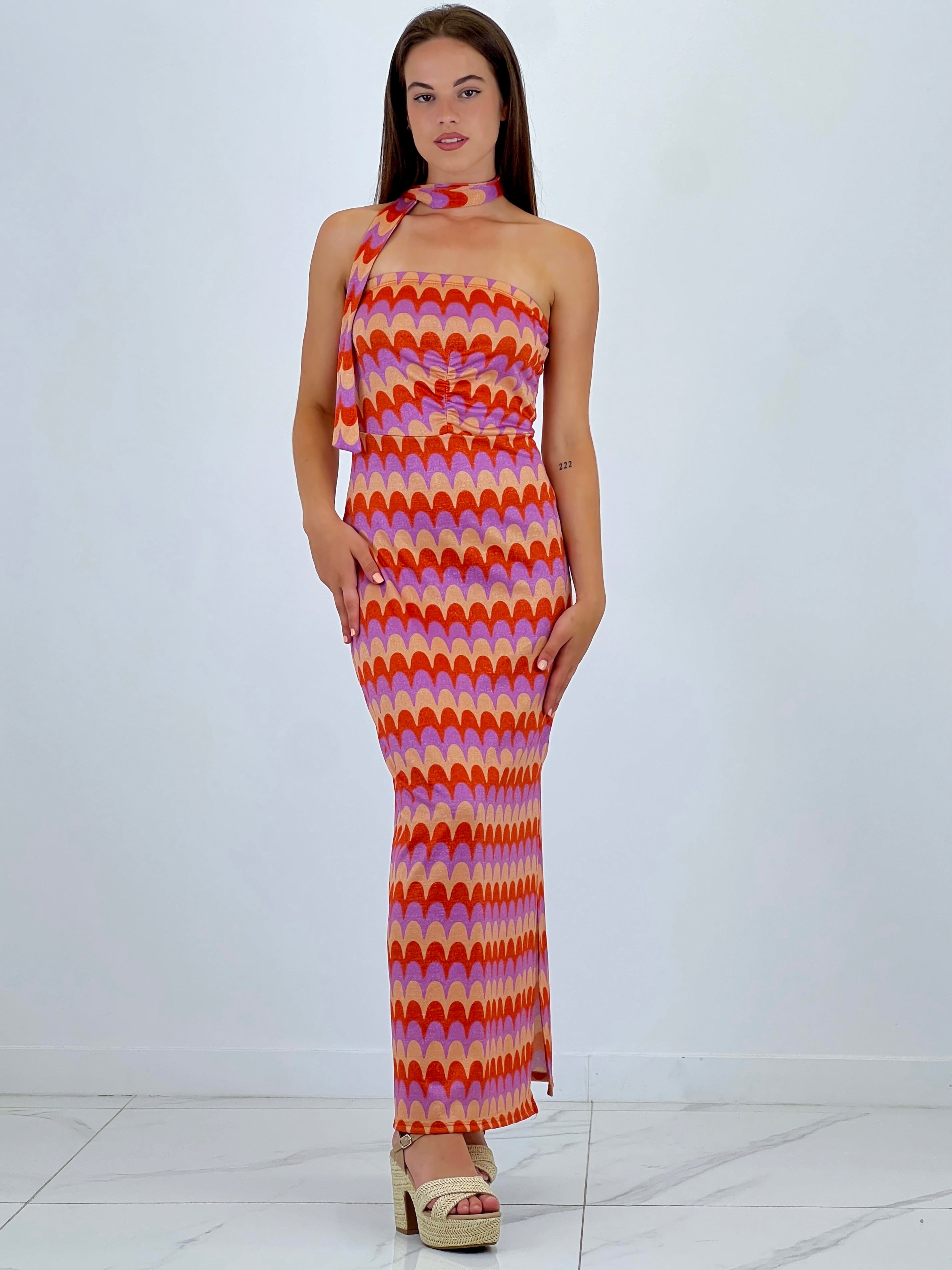 Vestido palabra de honor ondas - Zebra&Maduixa®
