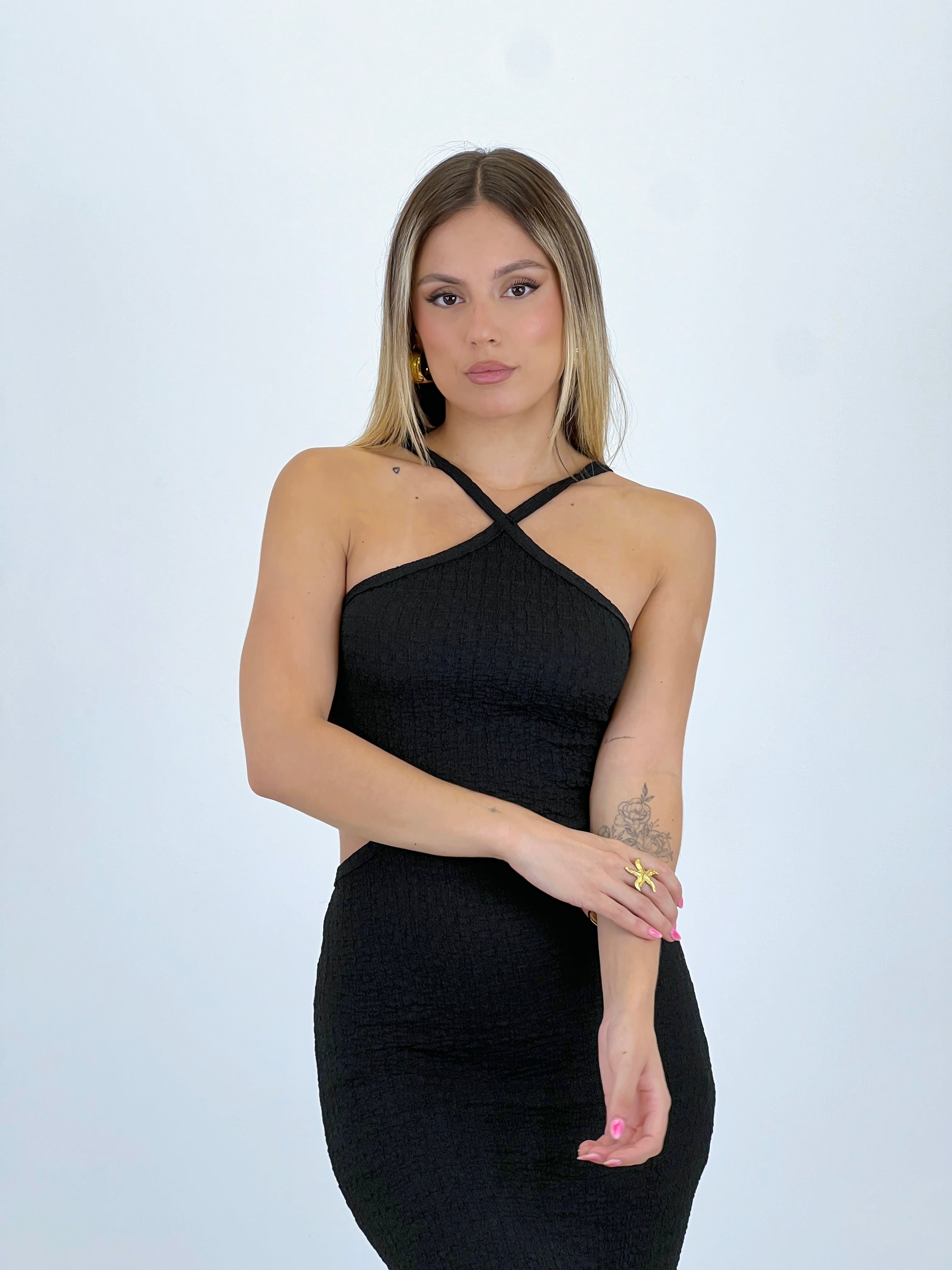 Vestido cut out textura India - Zebra&Maduixa®
