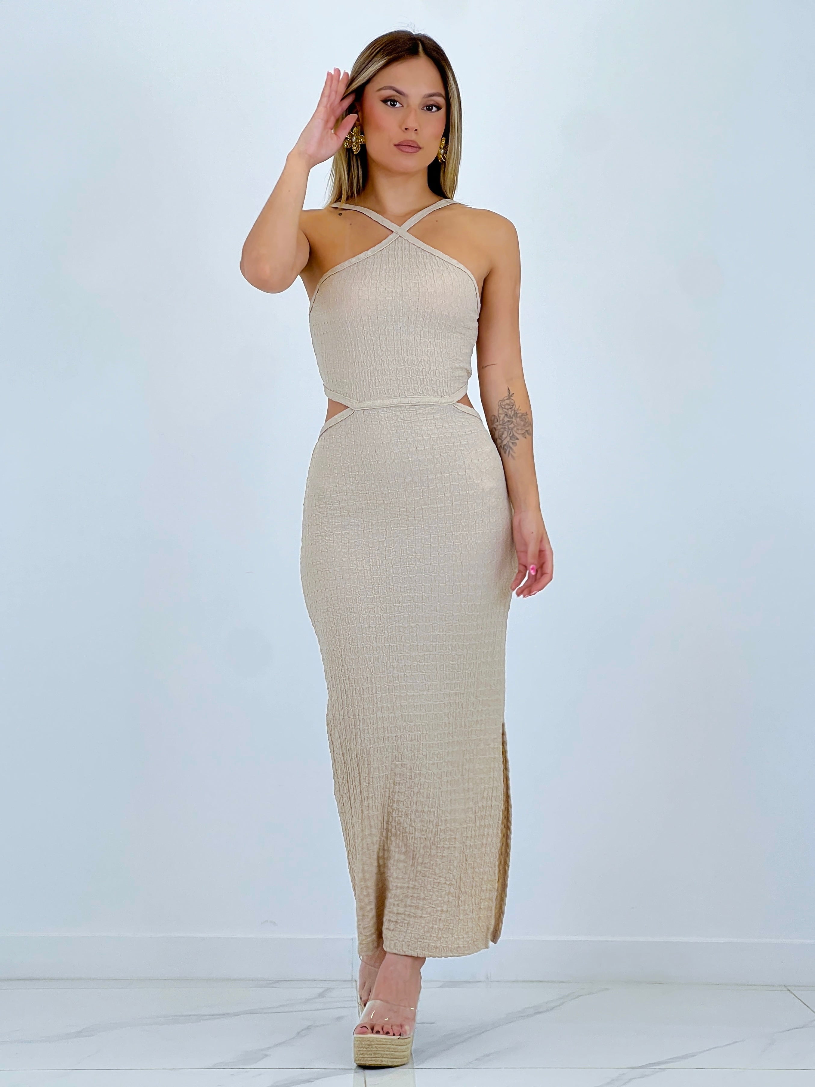 Vestido cut out textura India - Zebra&Maduixa®