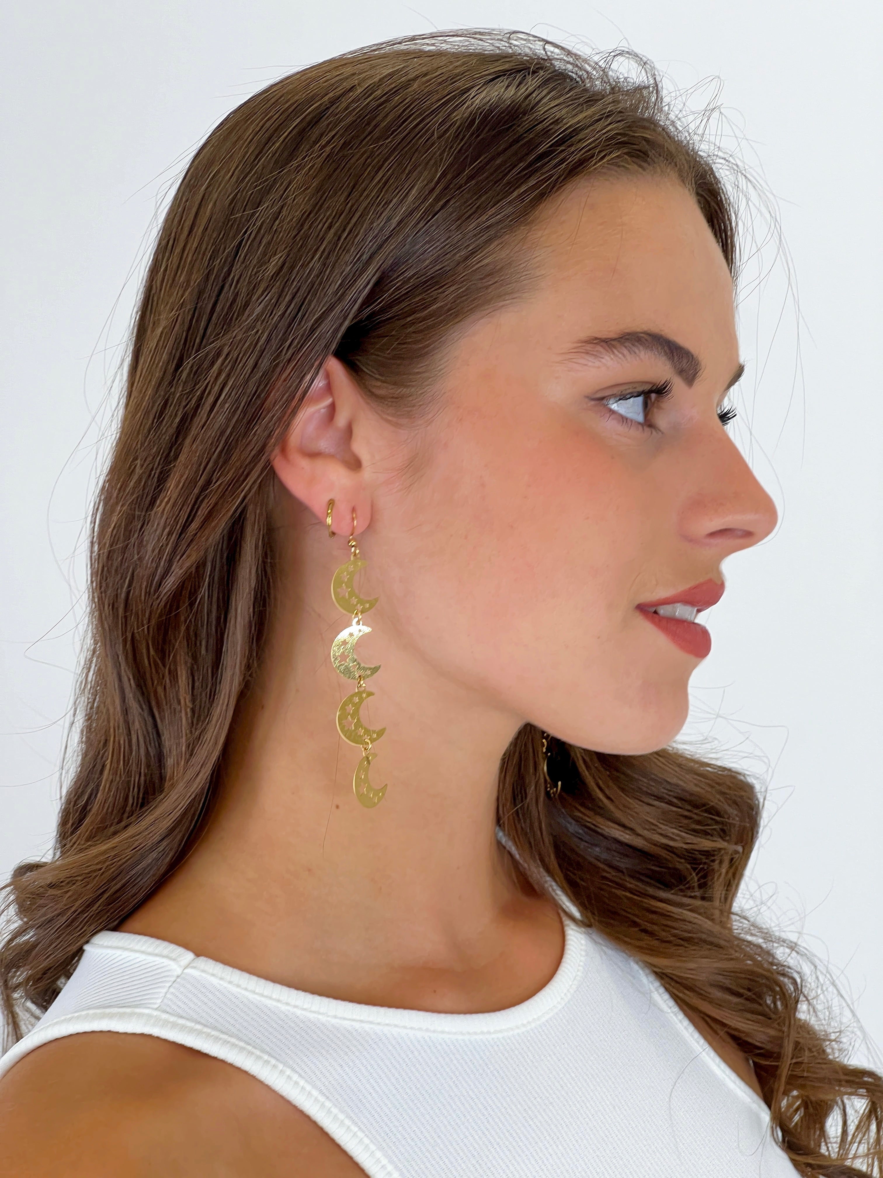 Pendientes colgante luna