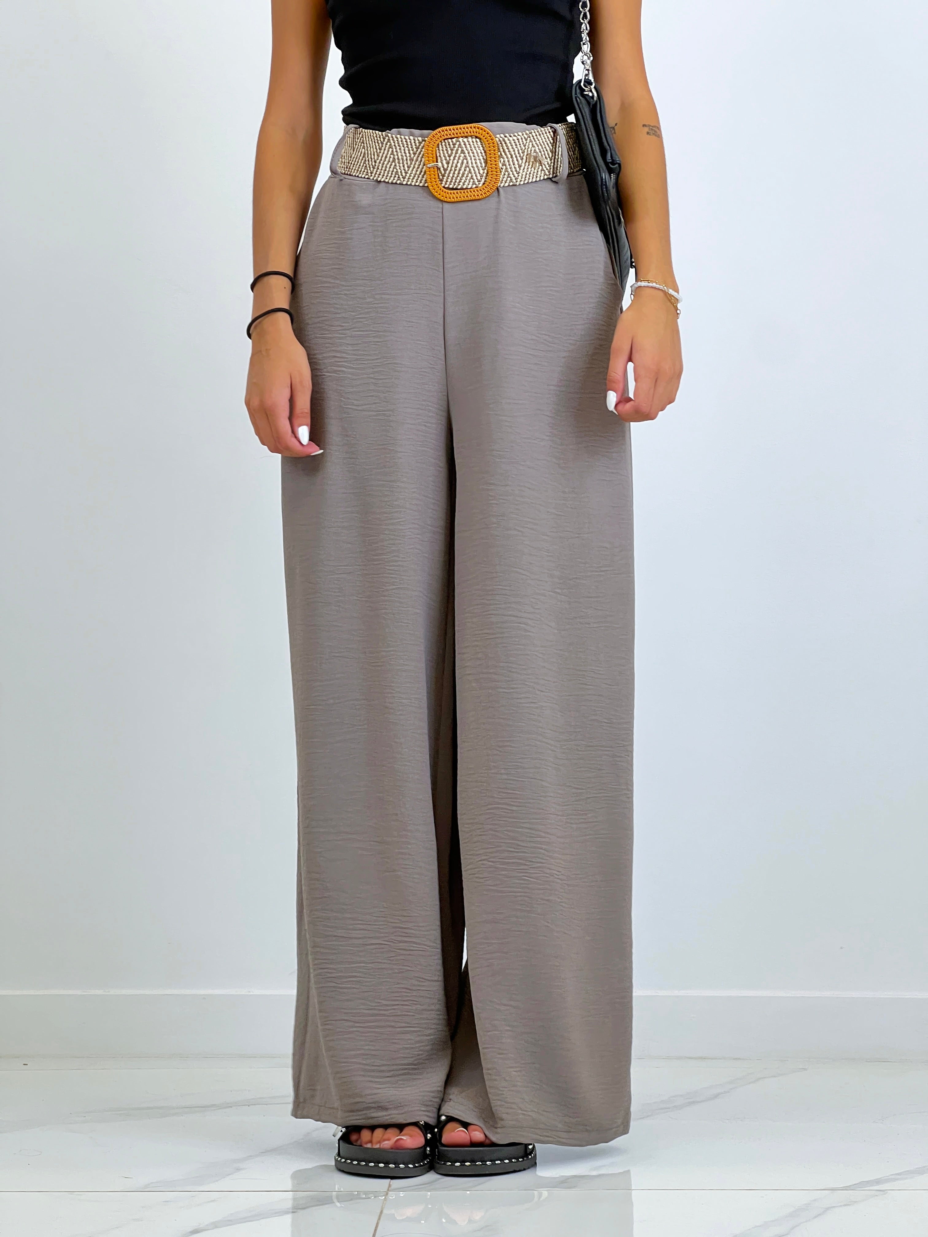 Pantalón fluido cinturón rafia - Zebra&Maduixa®