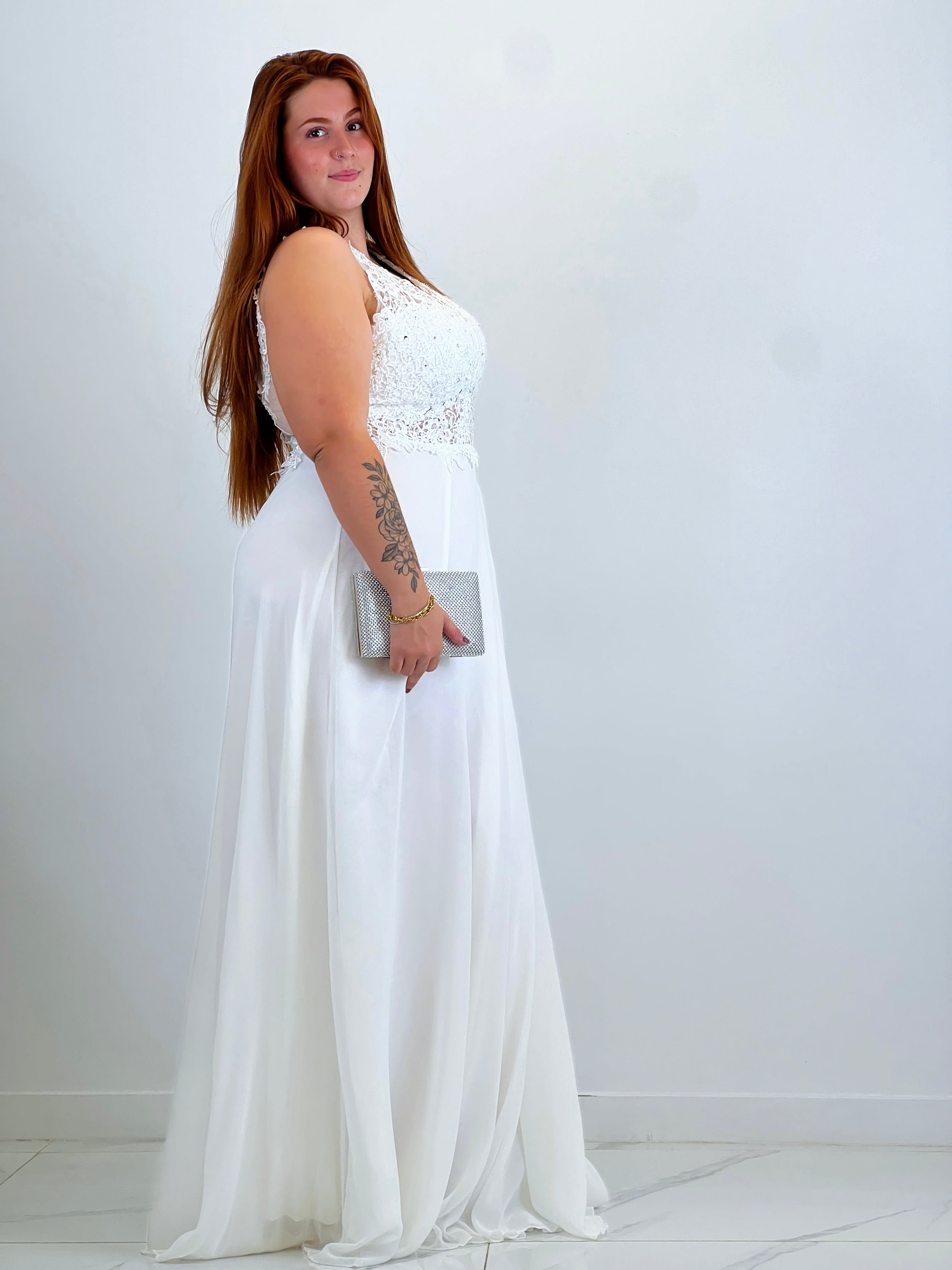 Vestido ceremonia Adara Pluse Size Blanco - Zebra&Maduixa®