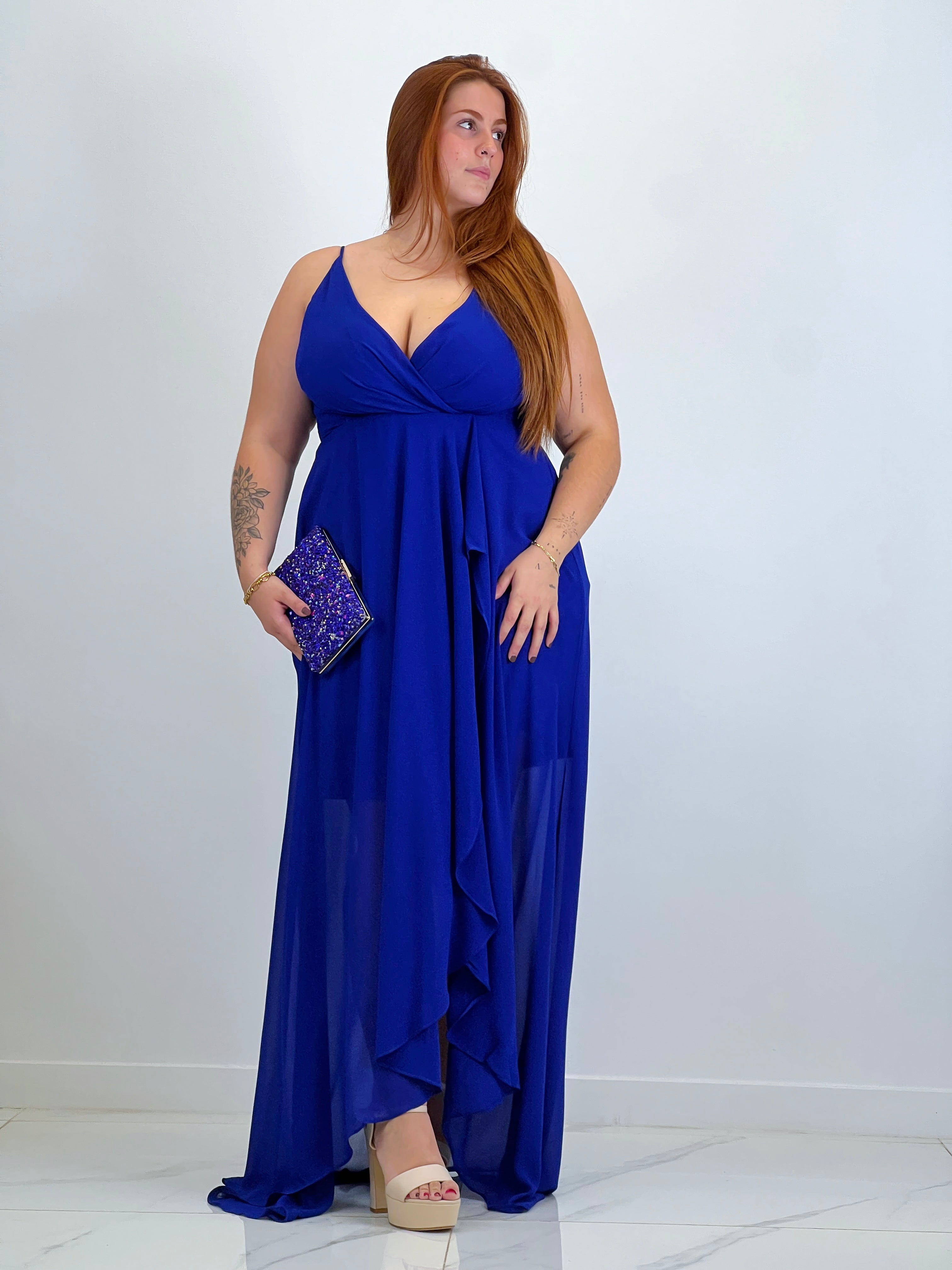 Vestido drapeado Flex Plus Size - Zebra&Maduixa®