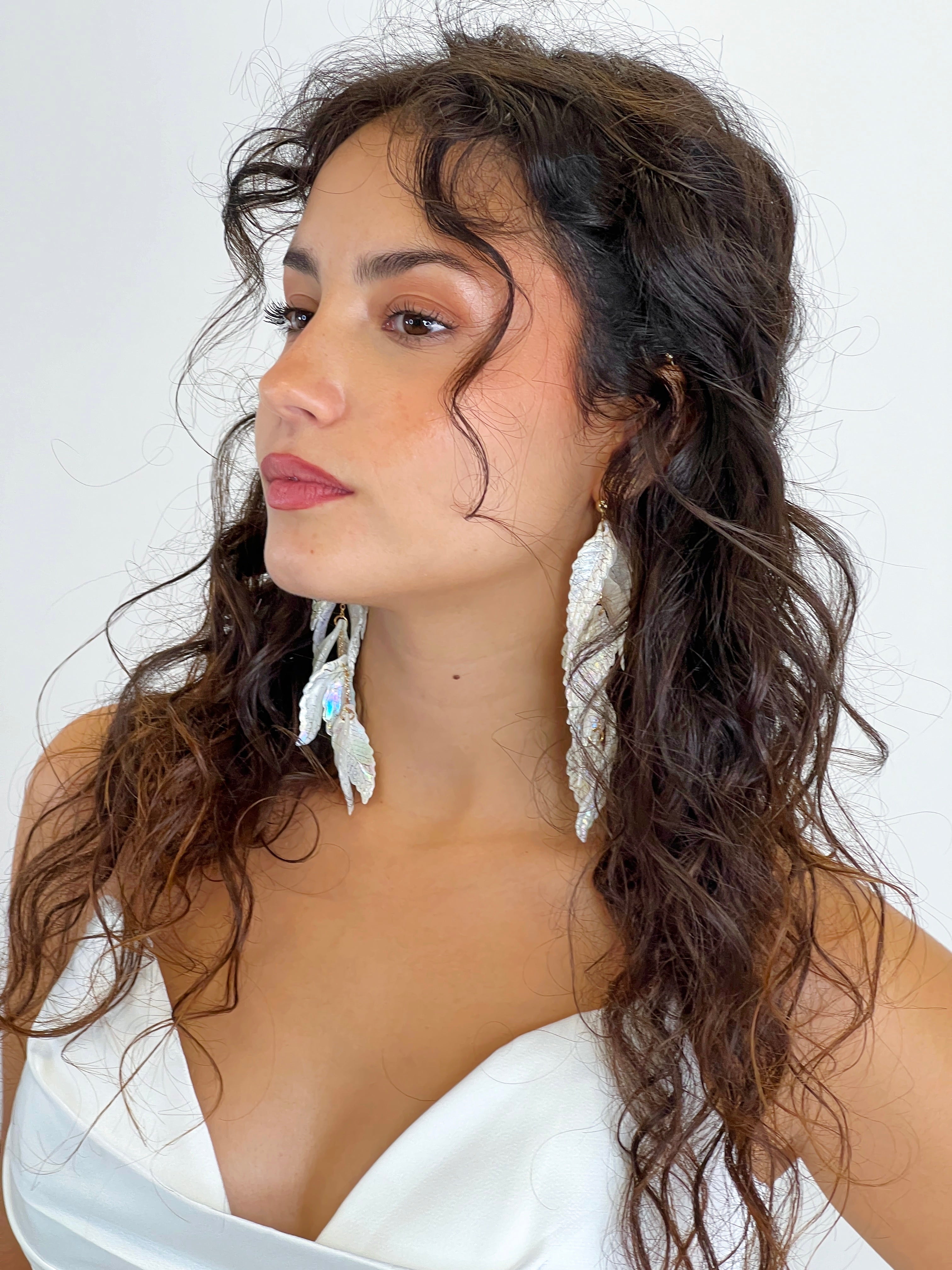 Pendientes hojas blanco - Zebra&Maduixa®