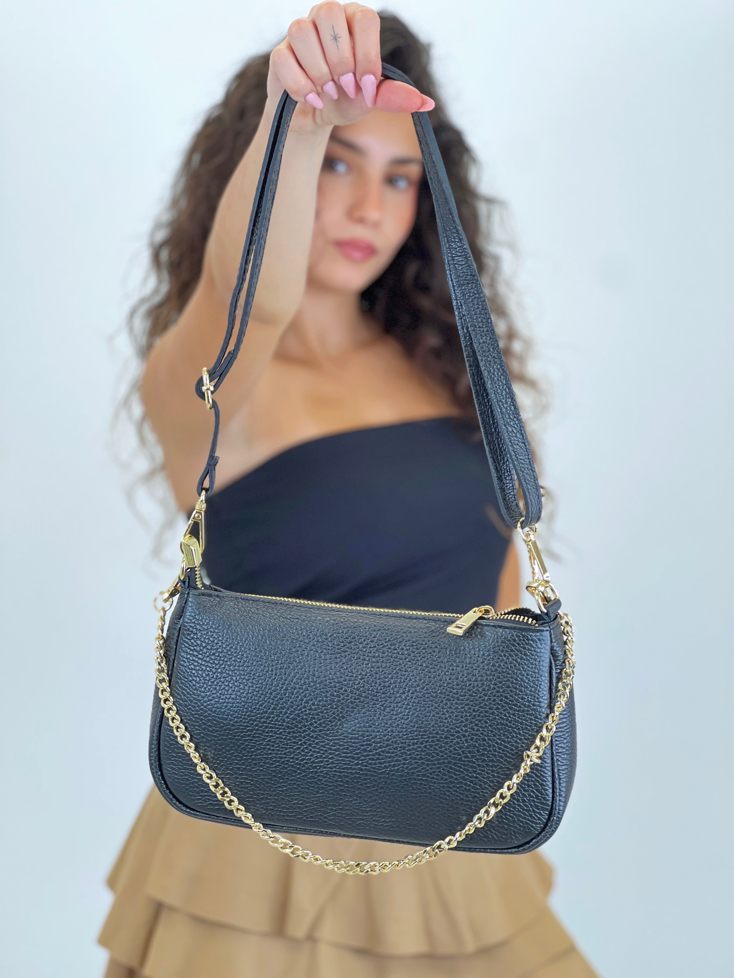 Bolso piel cadena
