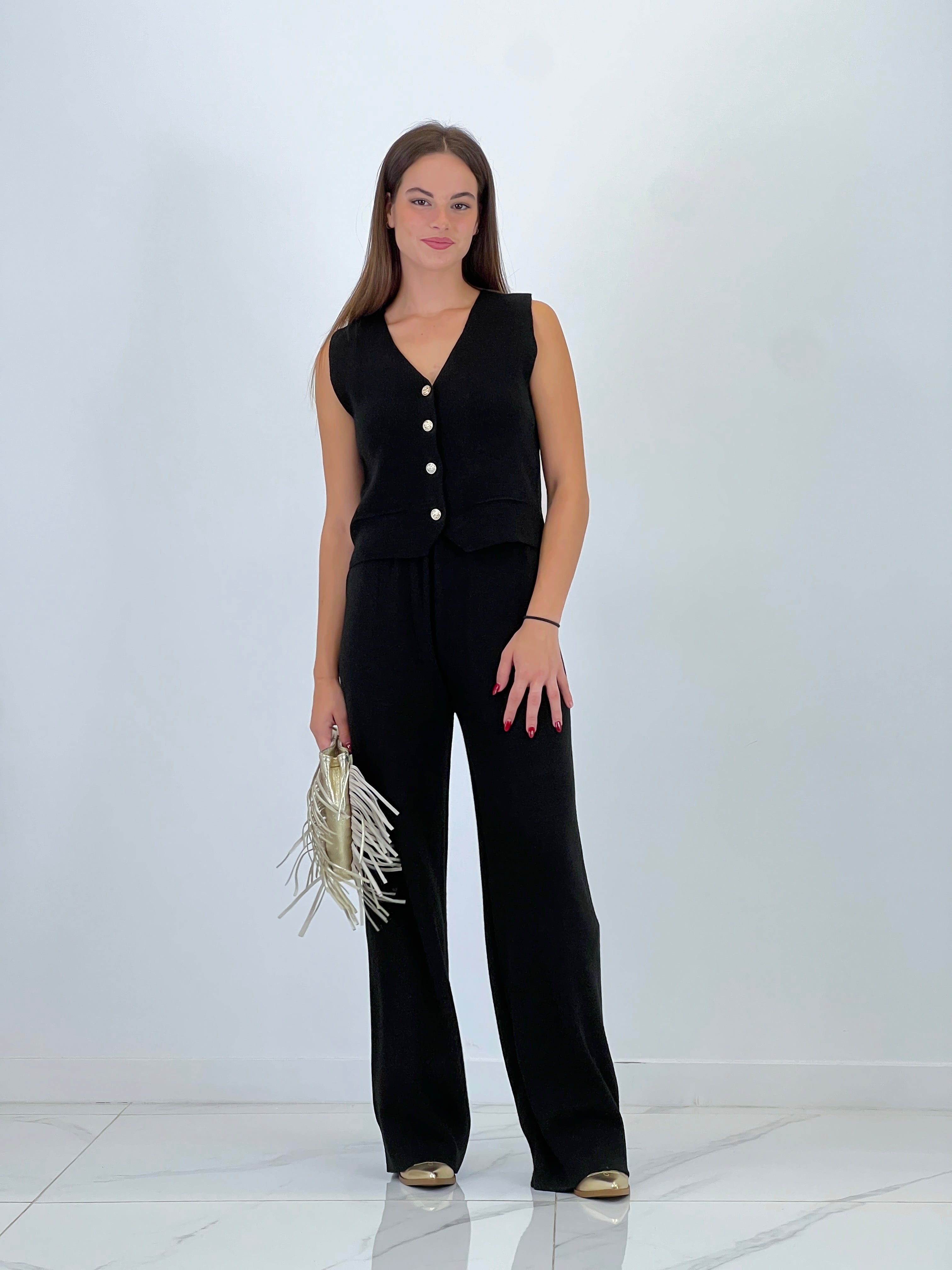 Conjunto punto chaleco y pantalón recto - Zebra&Maduixa®