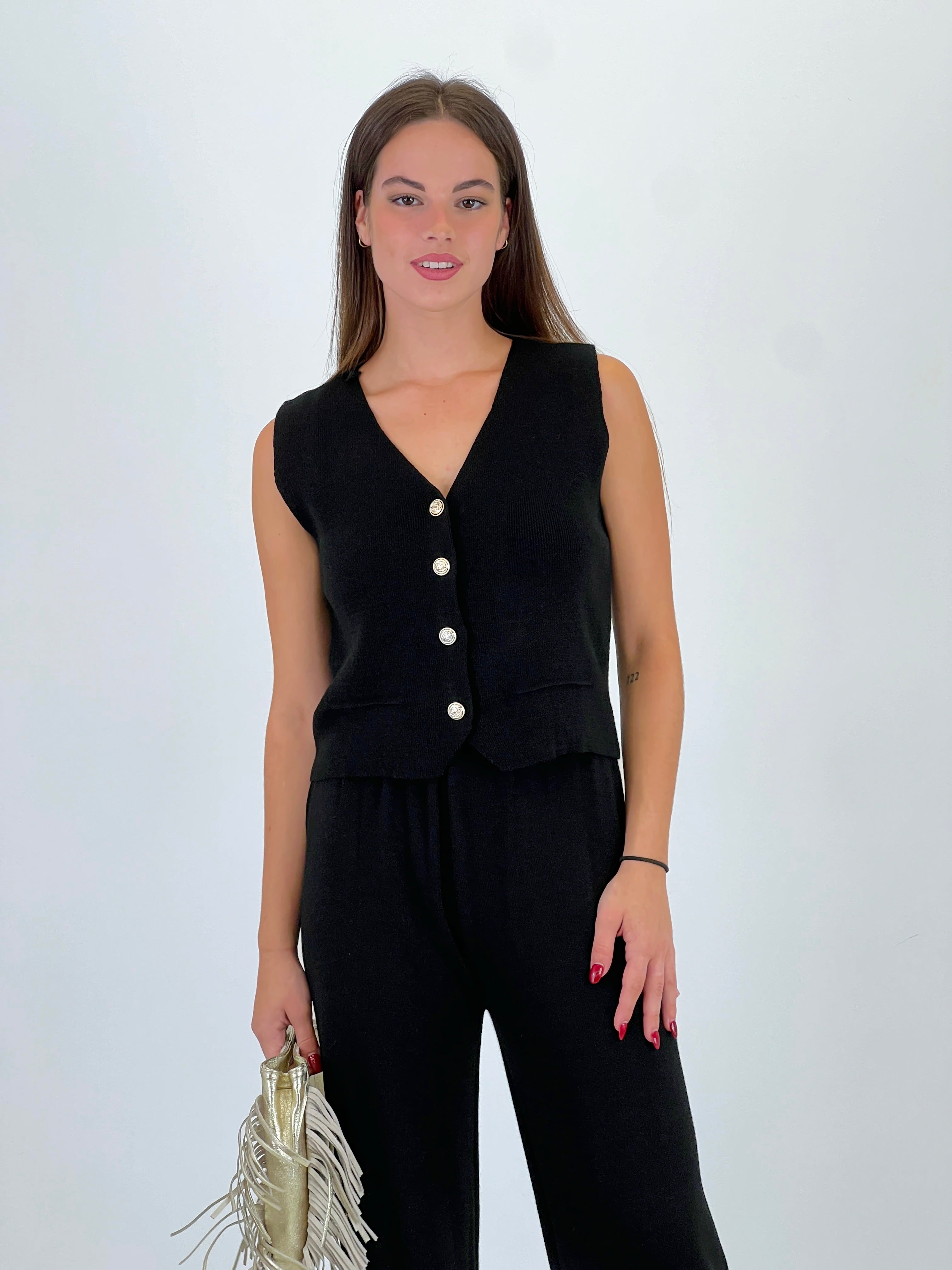 Conjunto punto chaleco y pantalón recto - Zebra&Maduixa®