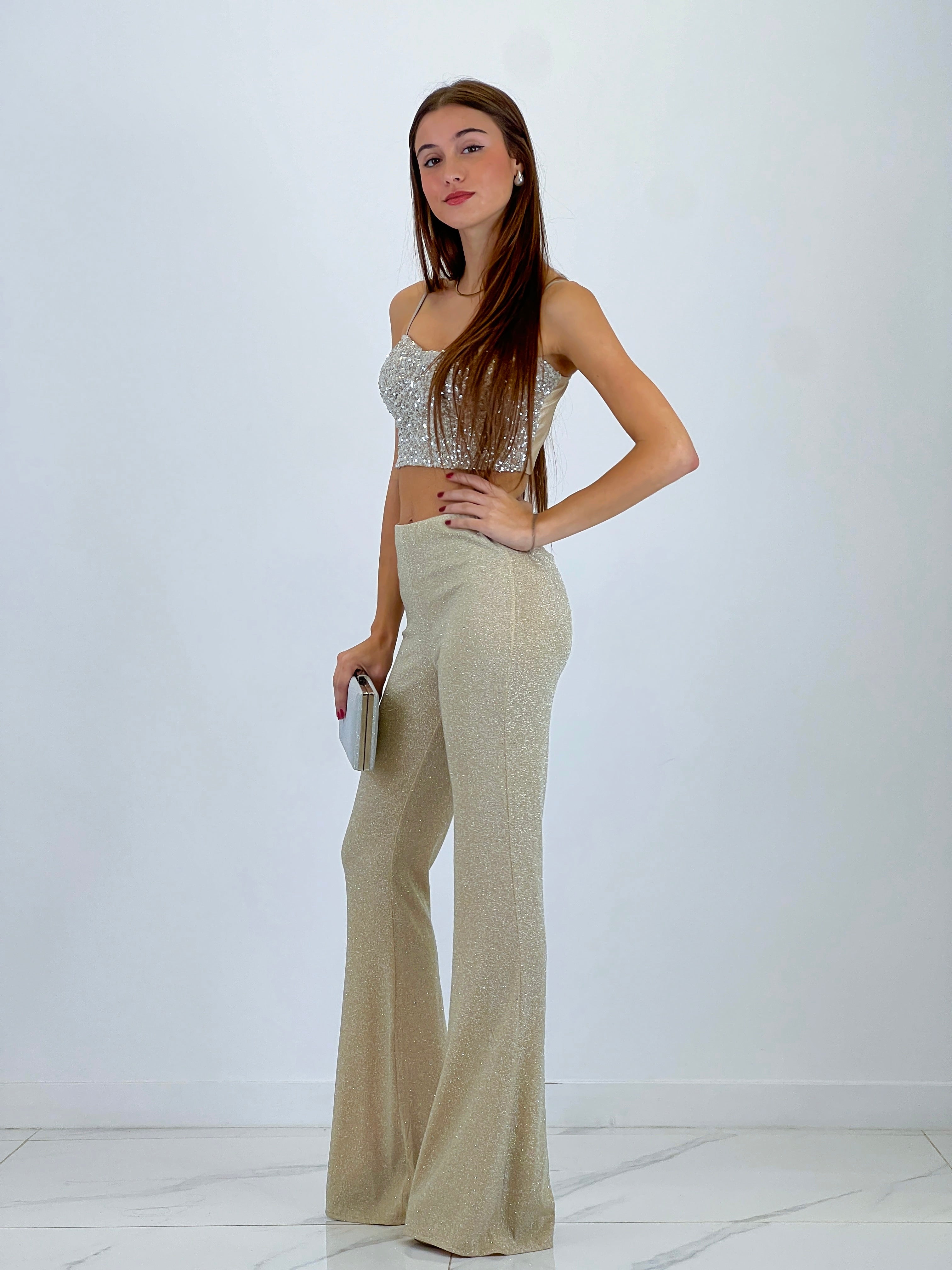 Pantaló flare brillant