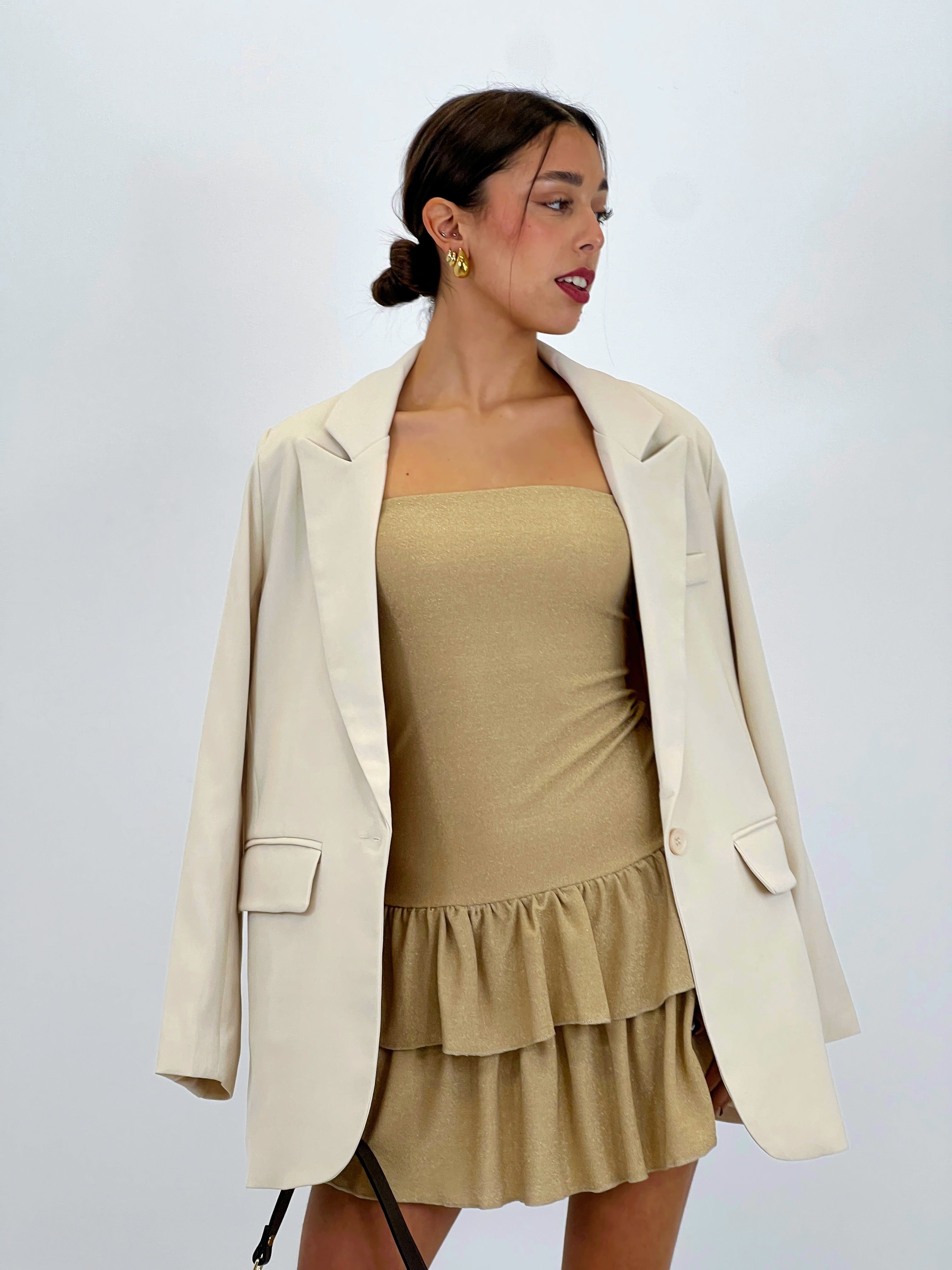 Vestido lurex doble volante