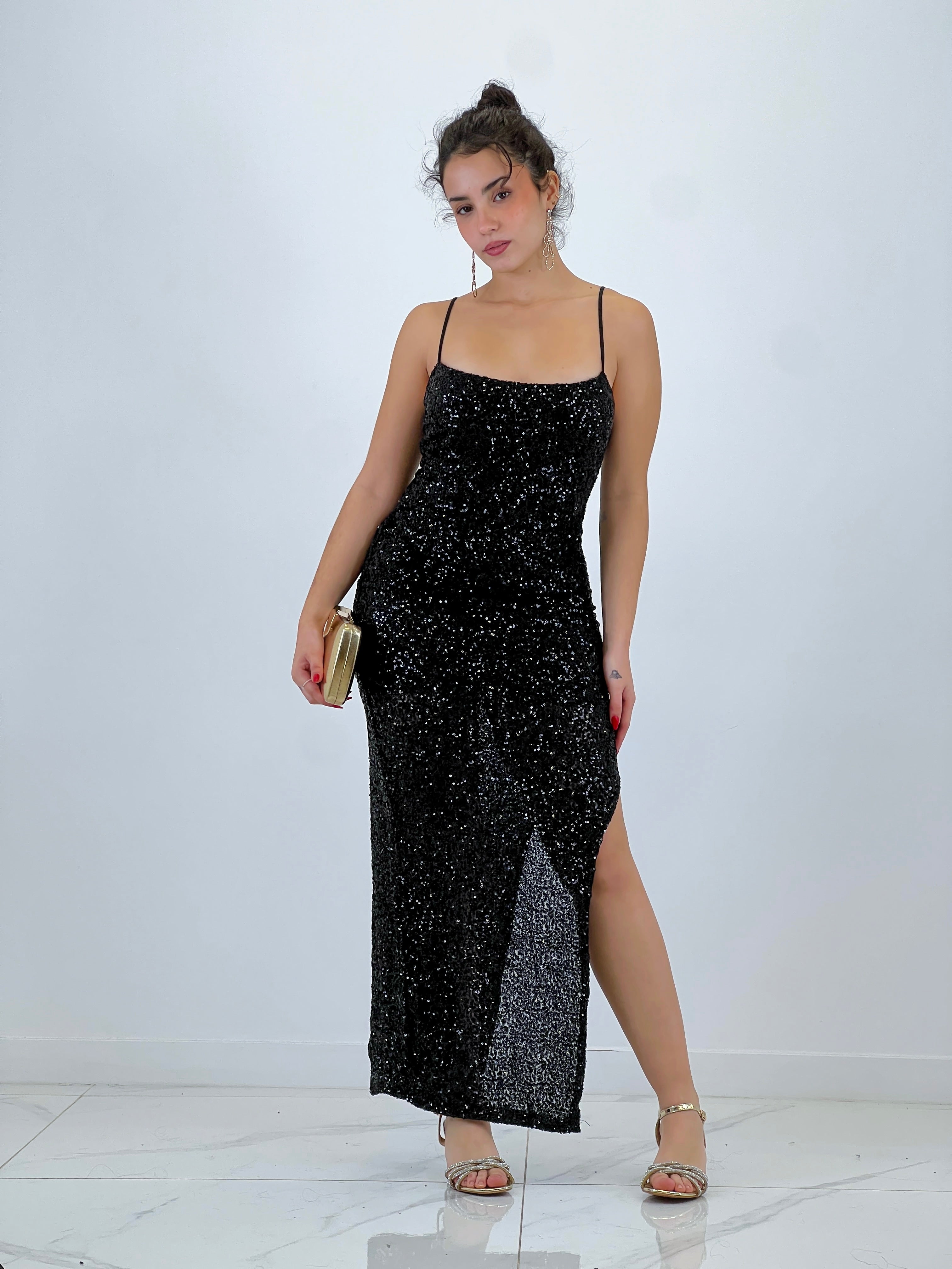 Vestido largo tirantes lentejuelas - Zebra&Maduixa®