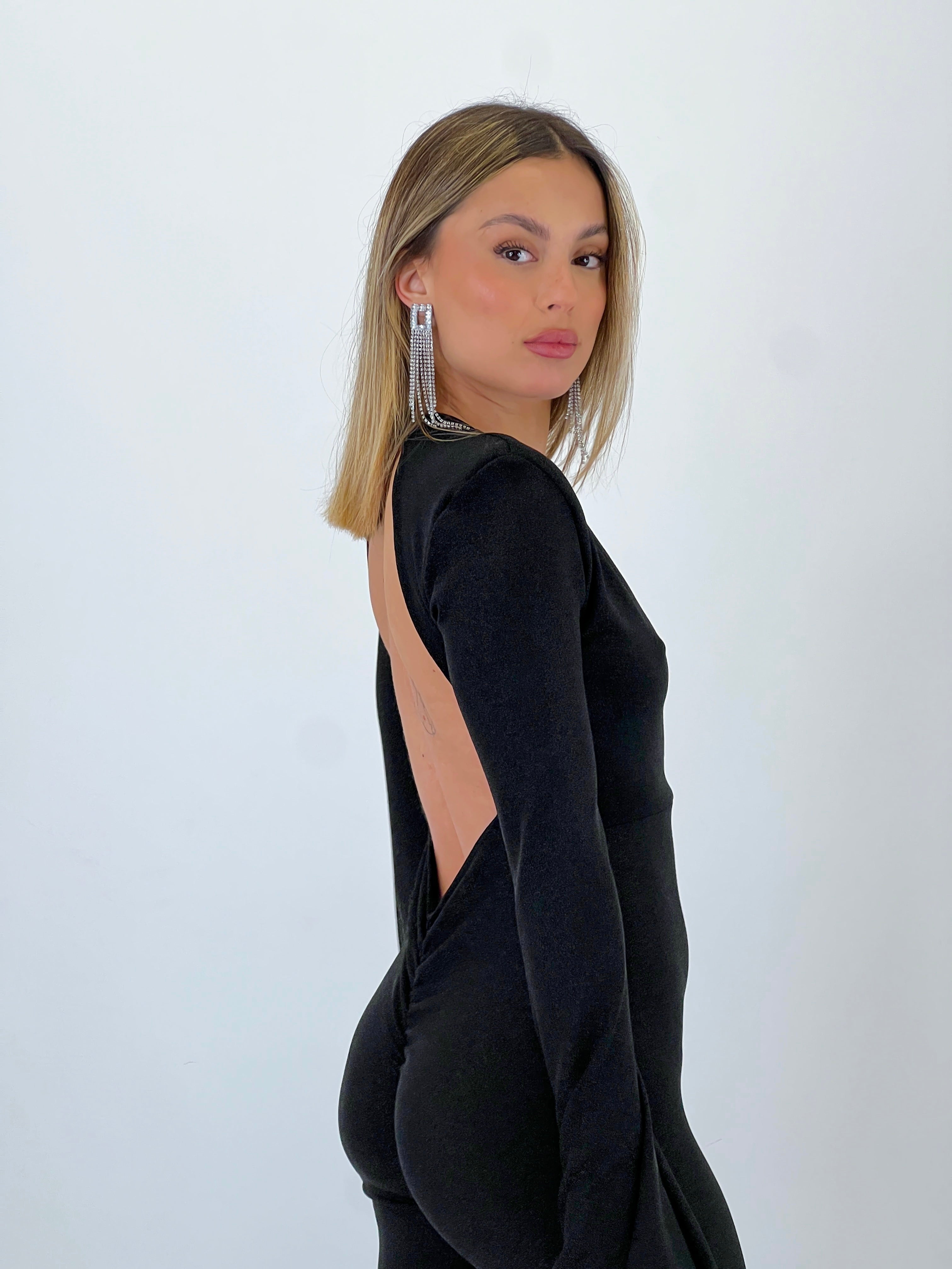 Lurex V-neck jumpsuit
