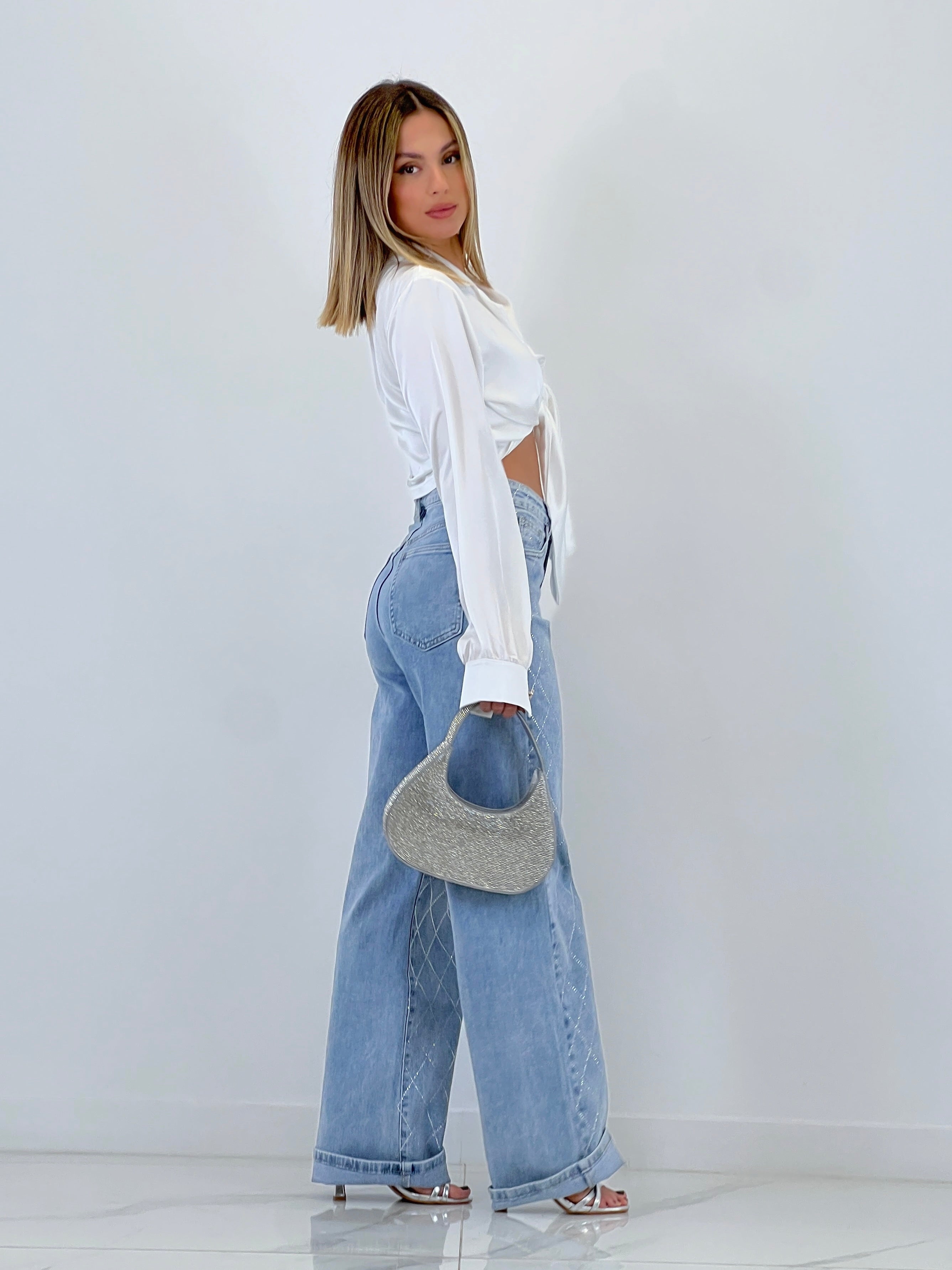 Jeans wide leg brillantes - Zebra&Maduixa®