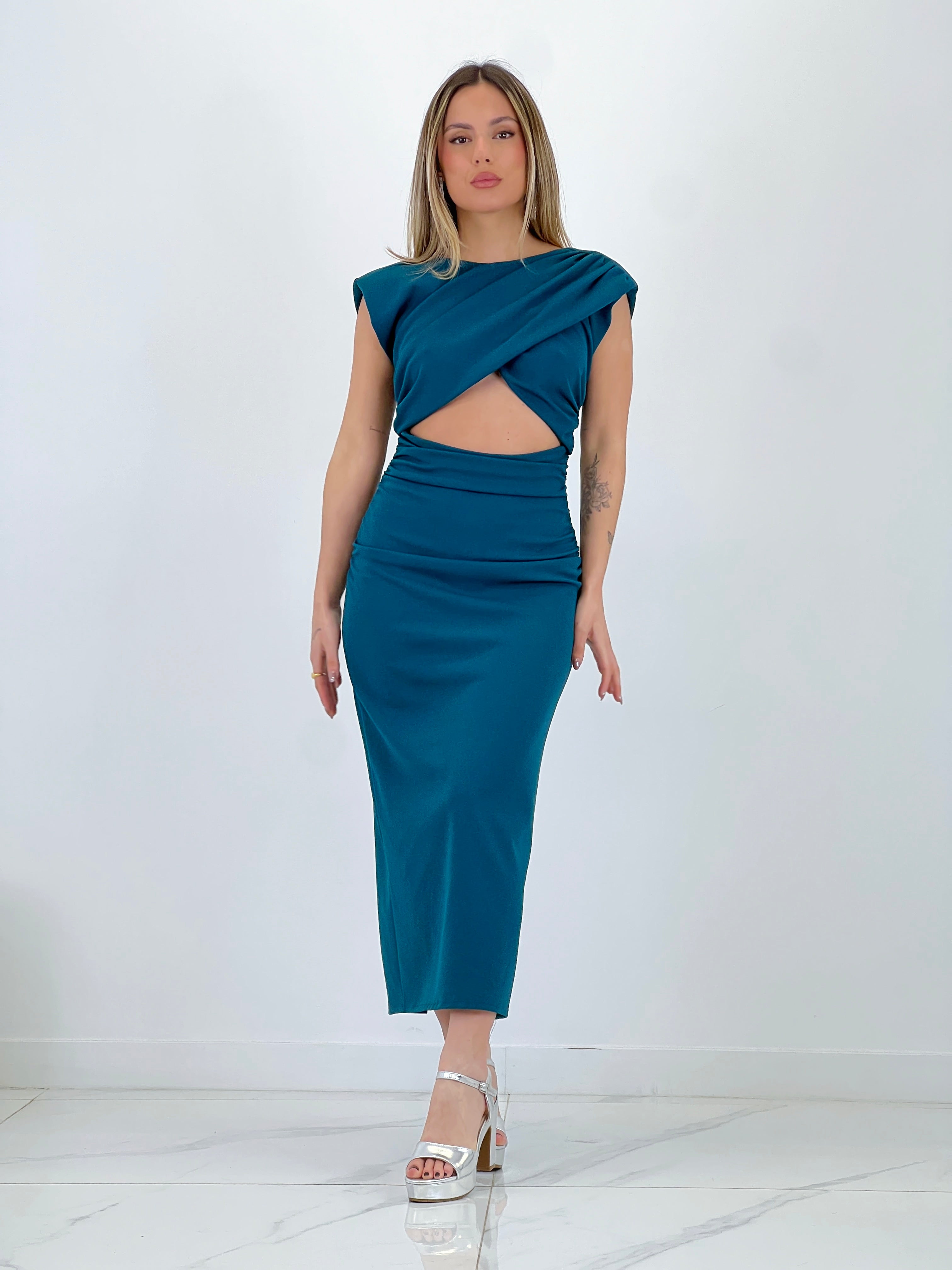 Vestido cut out midi Mirta - Zebra&Maduixa®