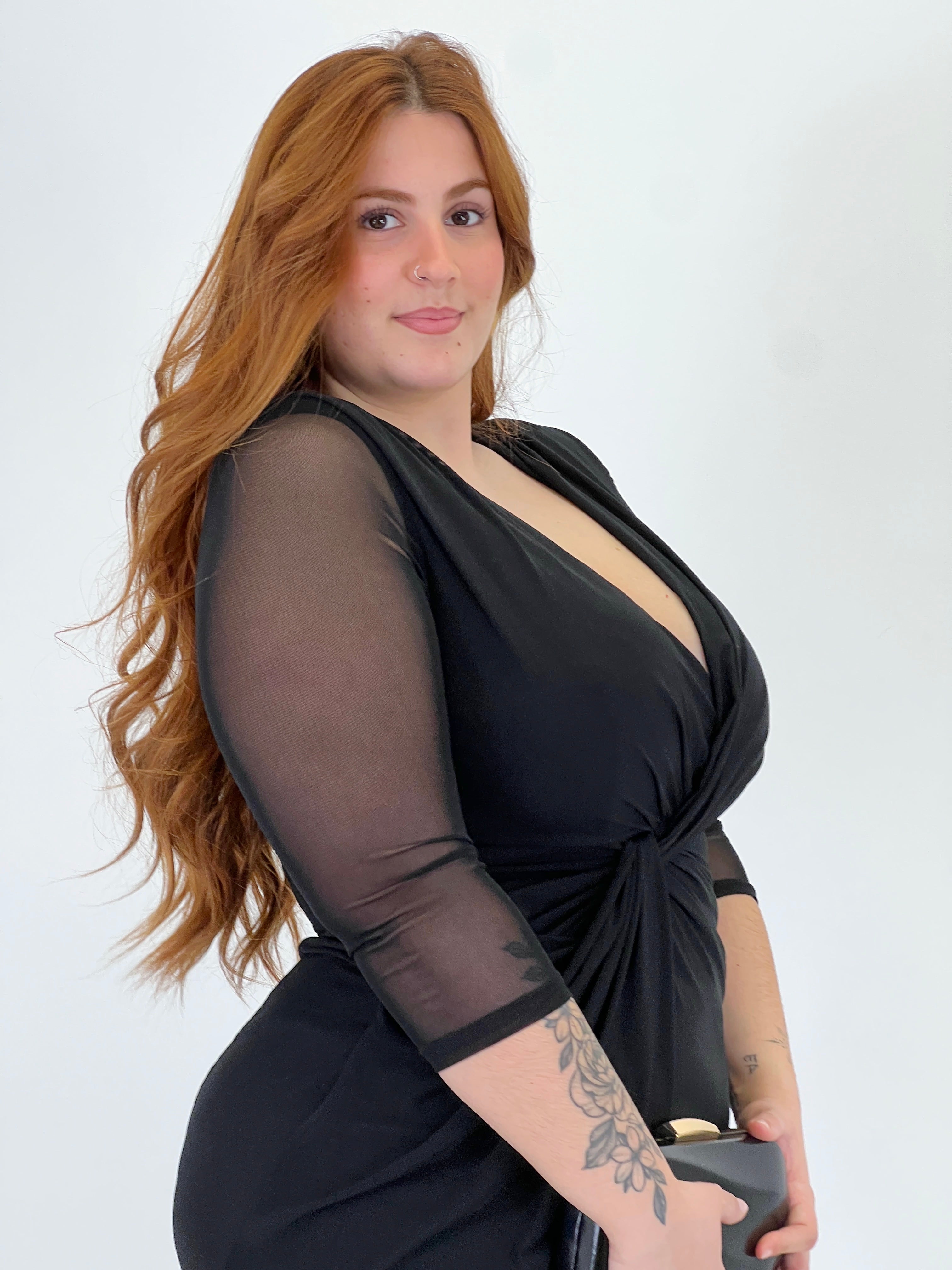 Vestido midi con manga Glenda