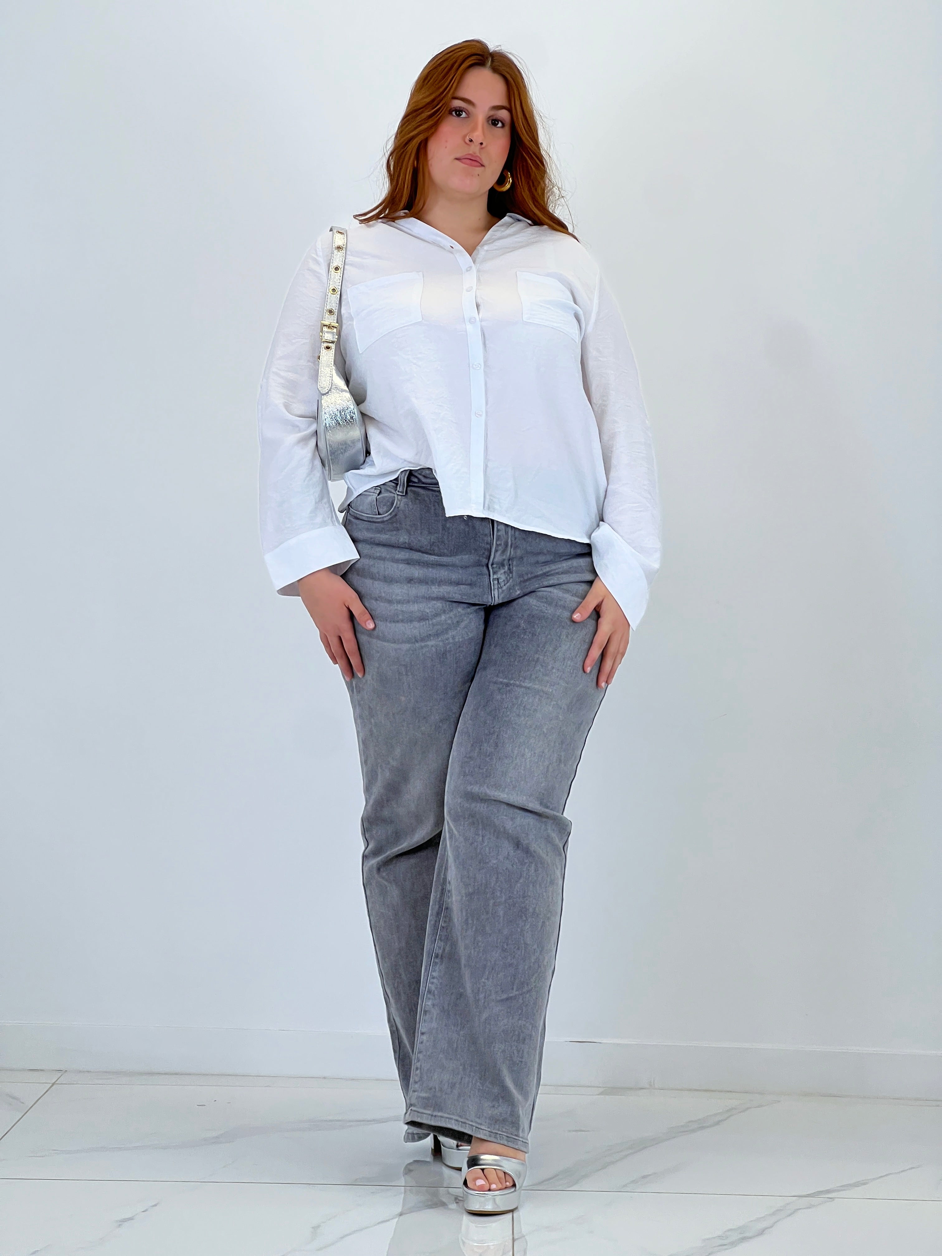 Jeans rectos tiro alto plus size - Zebra&Maduixa®