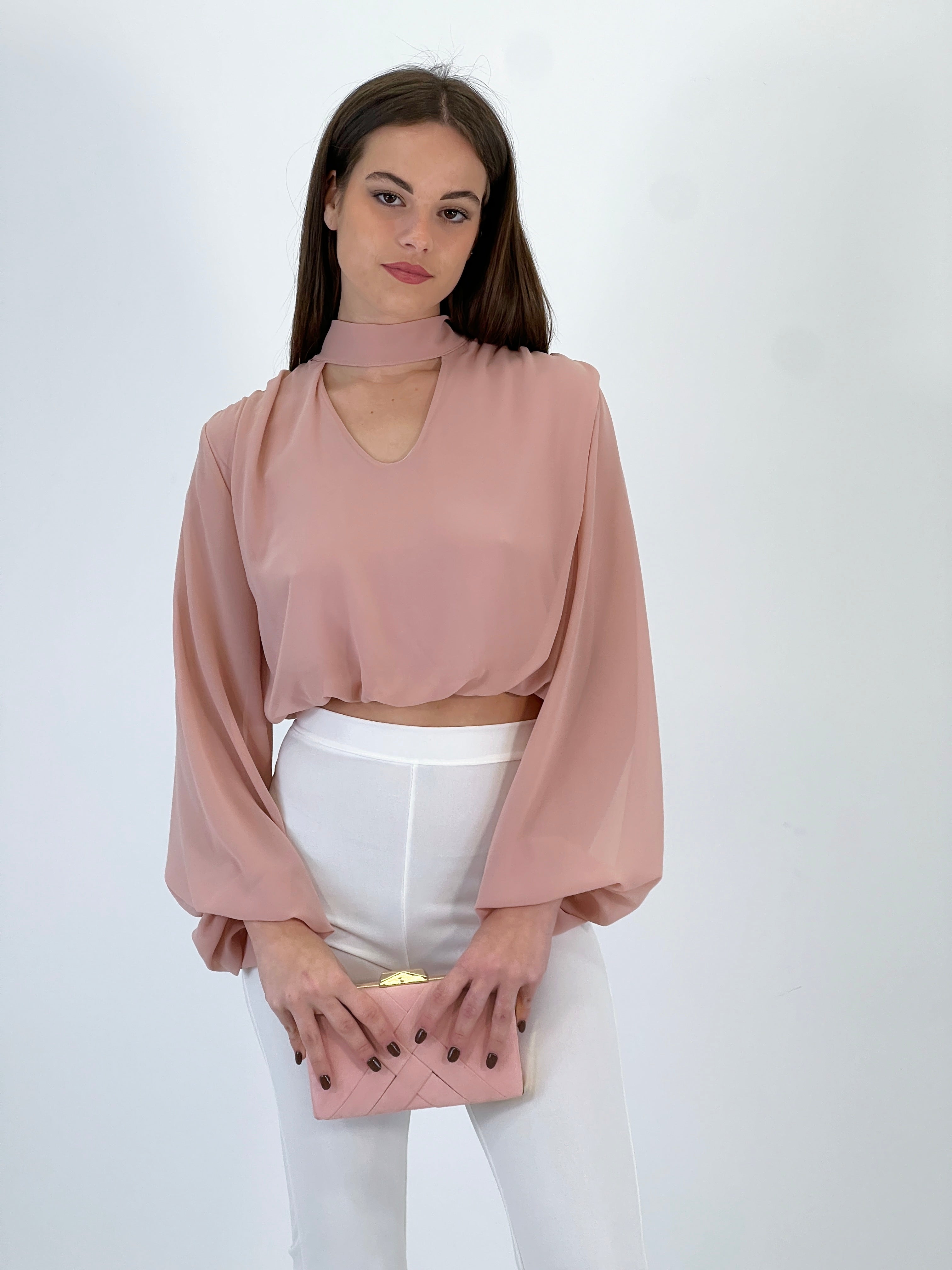 Blusa crop gasa choker - Zebra&Maduixa®