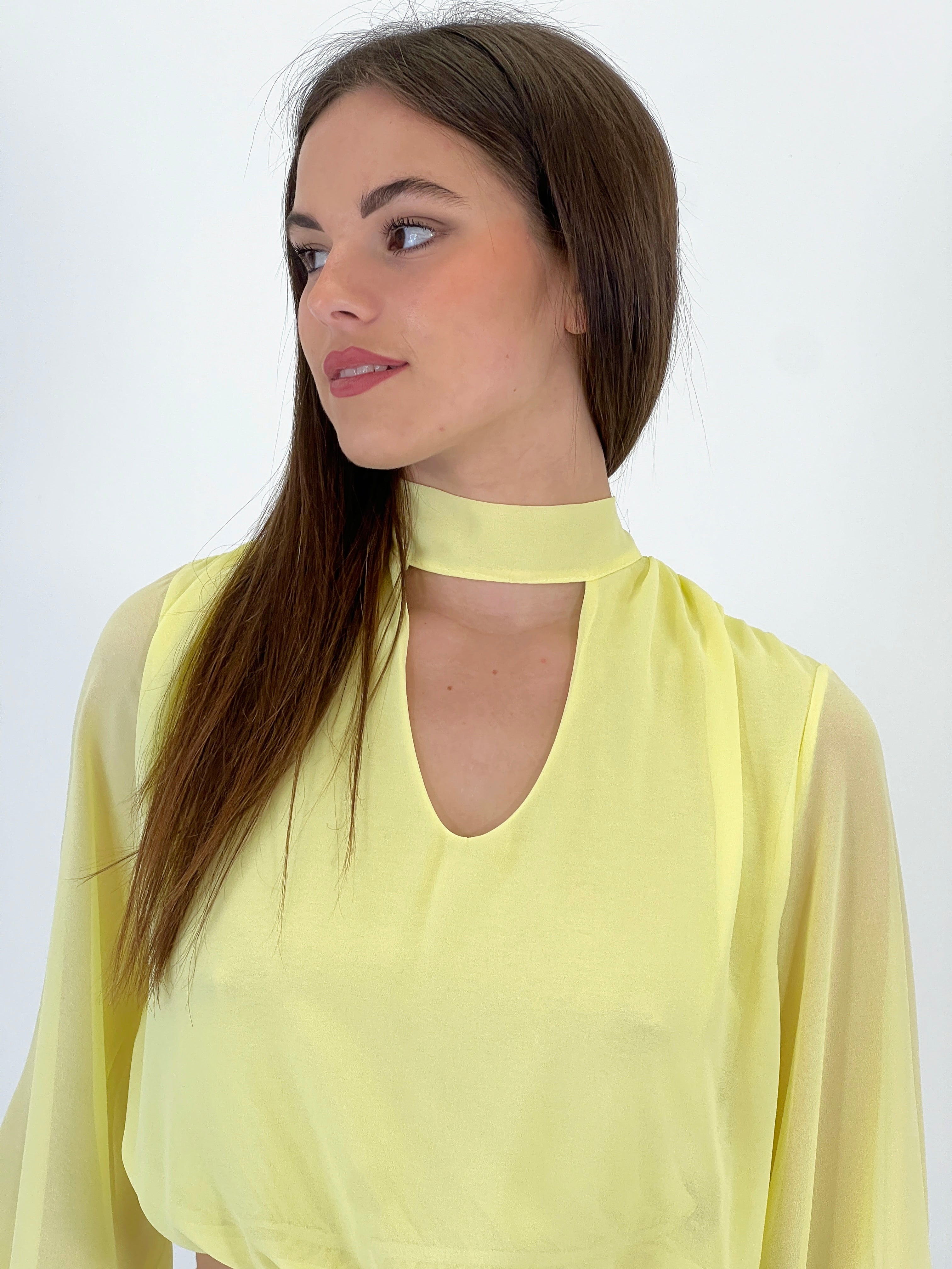 Blusa crop gasa choker - Zebra&Maduixa®