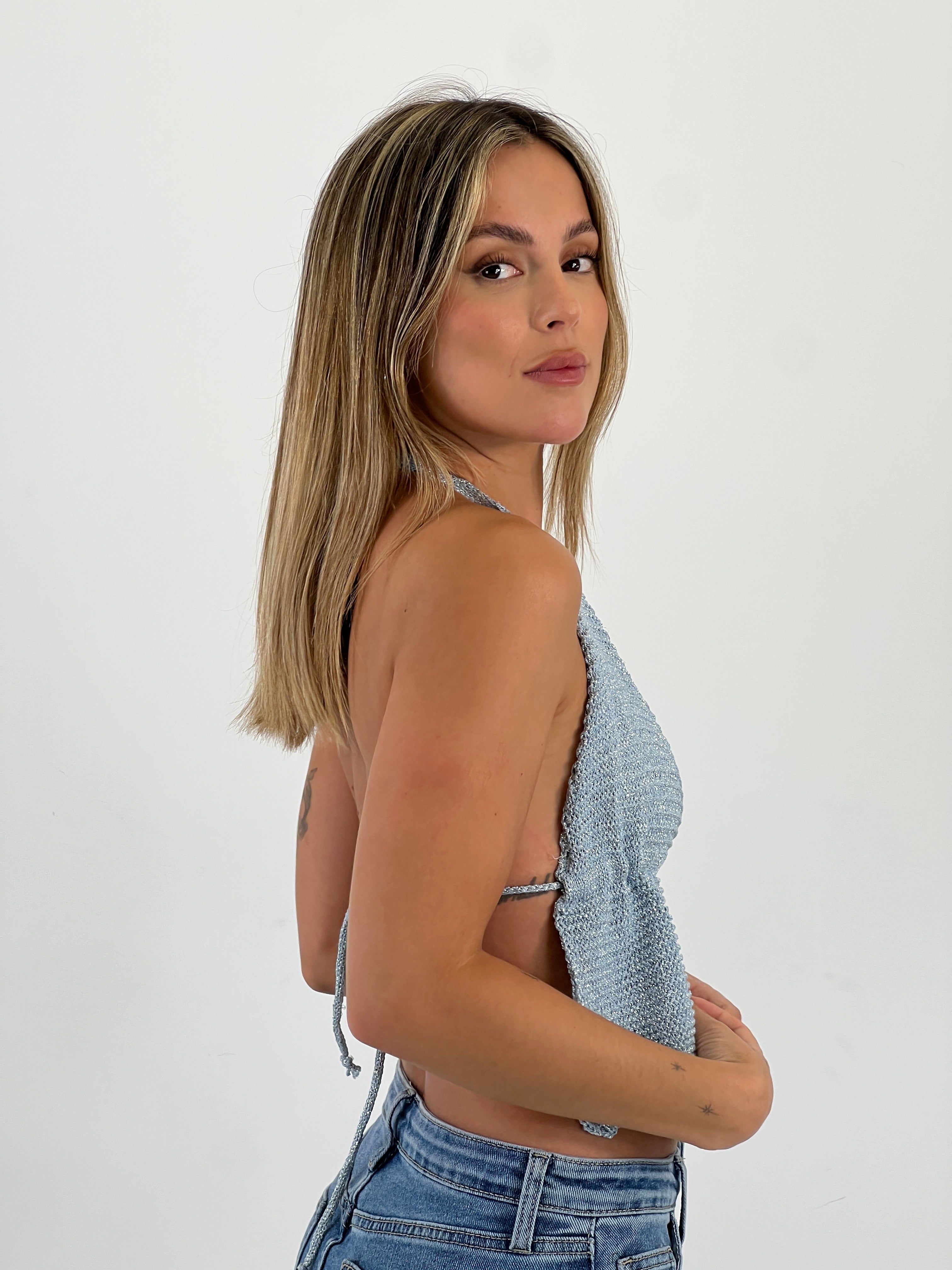 Top crop lurex halter - Zebra&Maduixa®