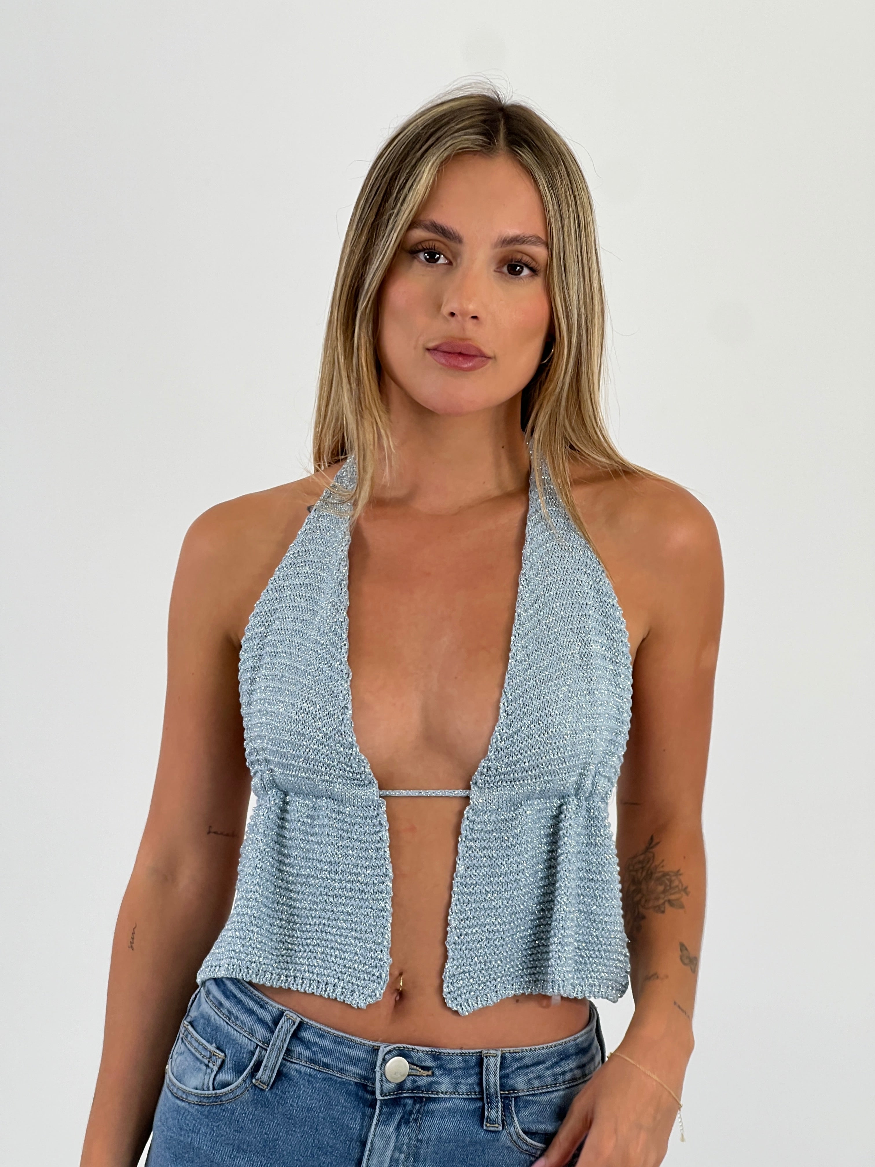 Top crop lurex halter - Zebra&Maduixa®