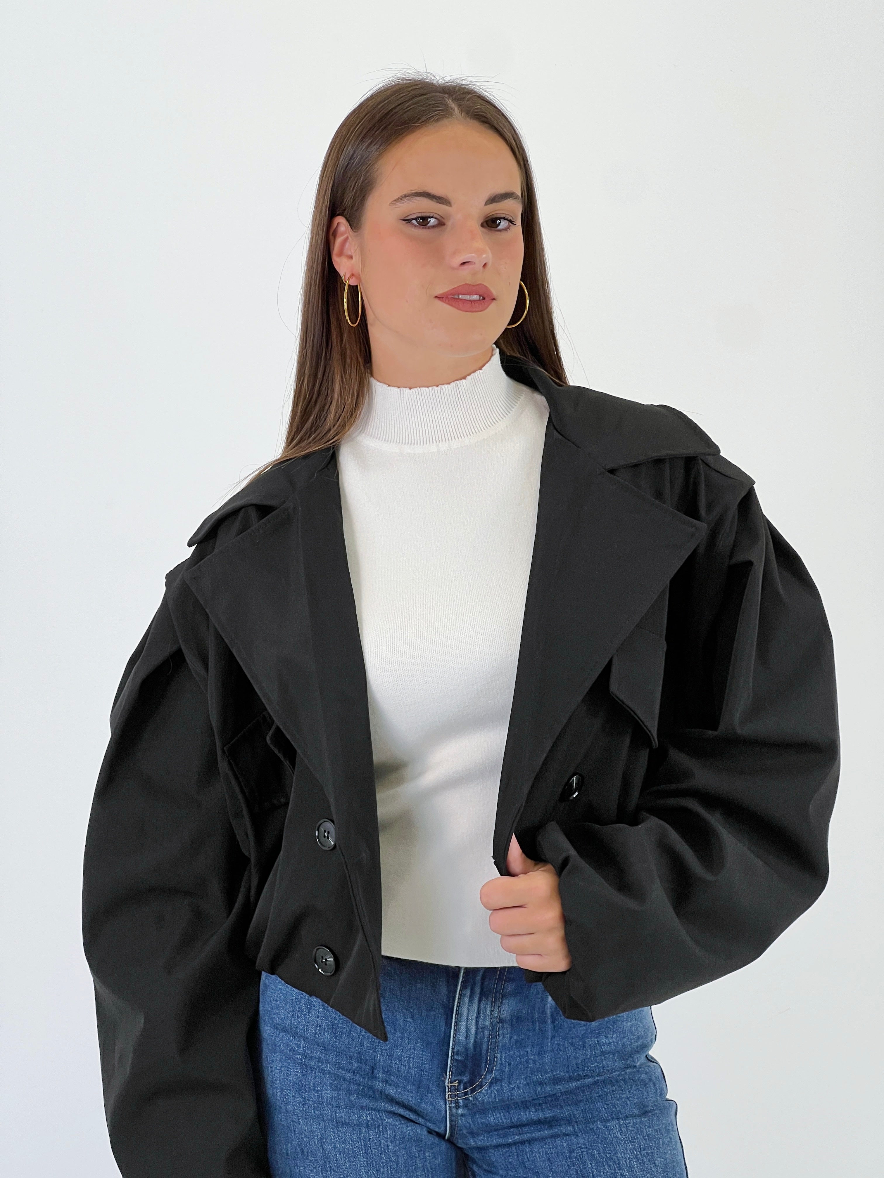 Cropped oversize jacket