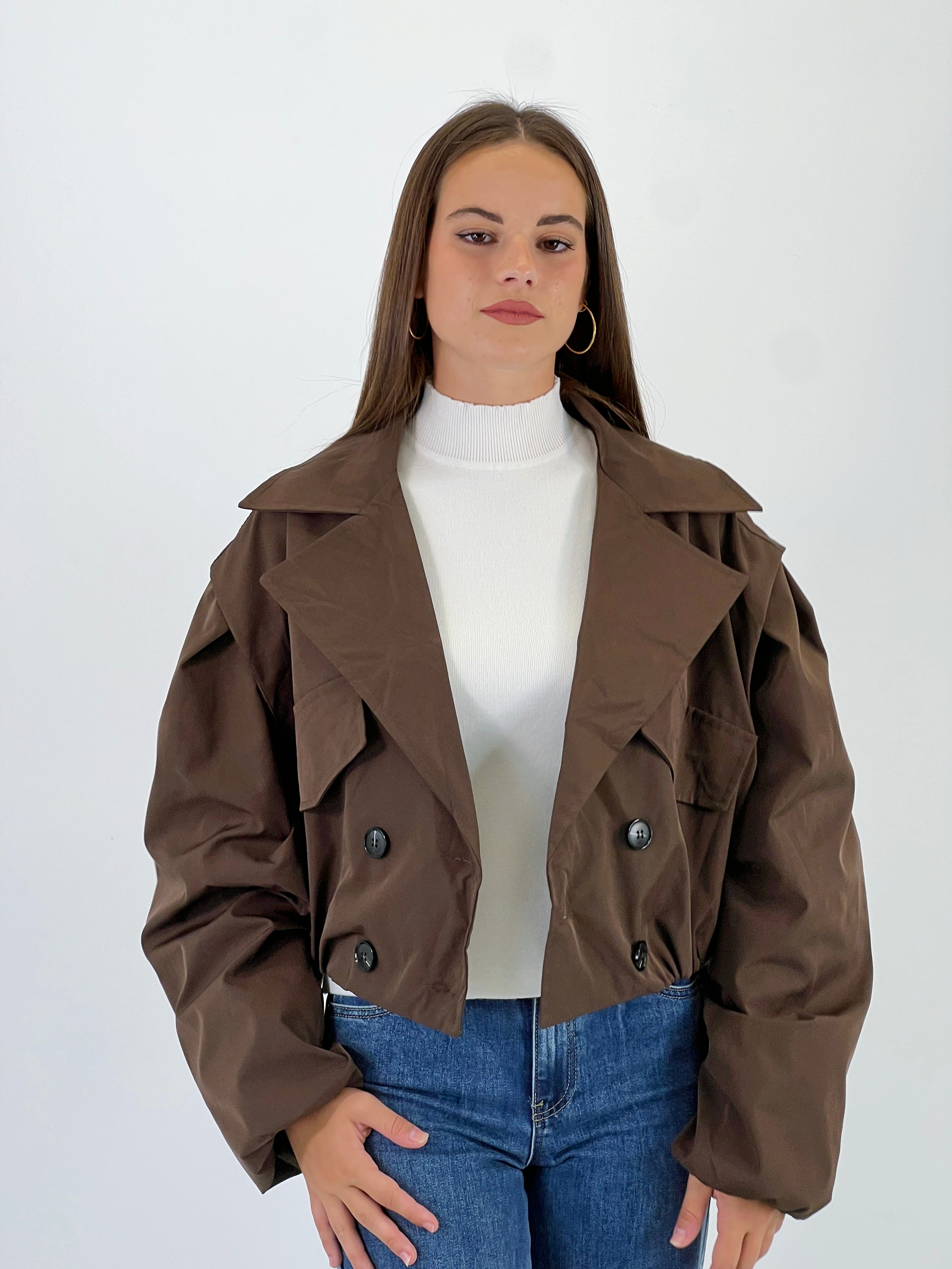 Cropped oversize jacket