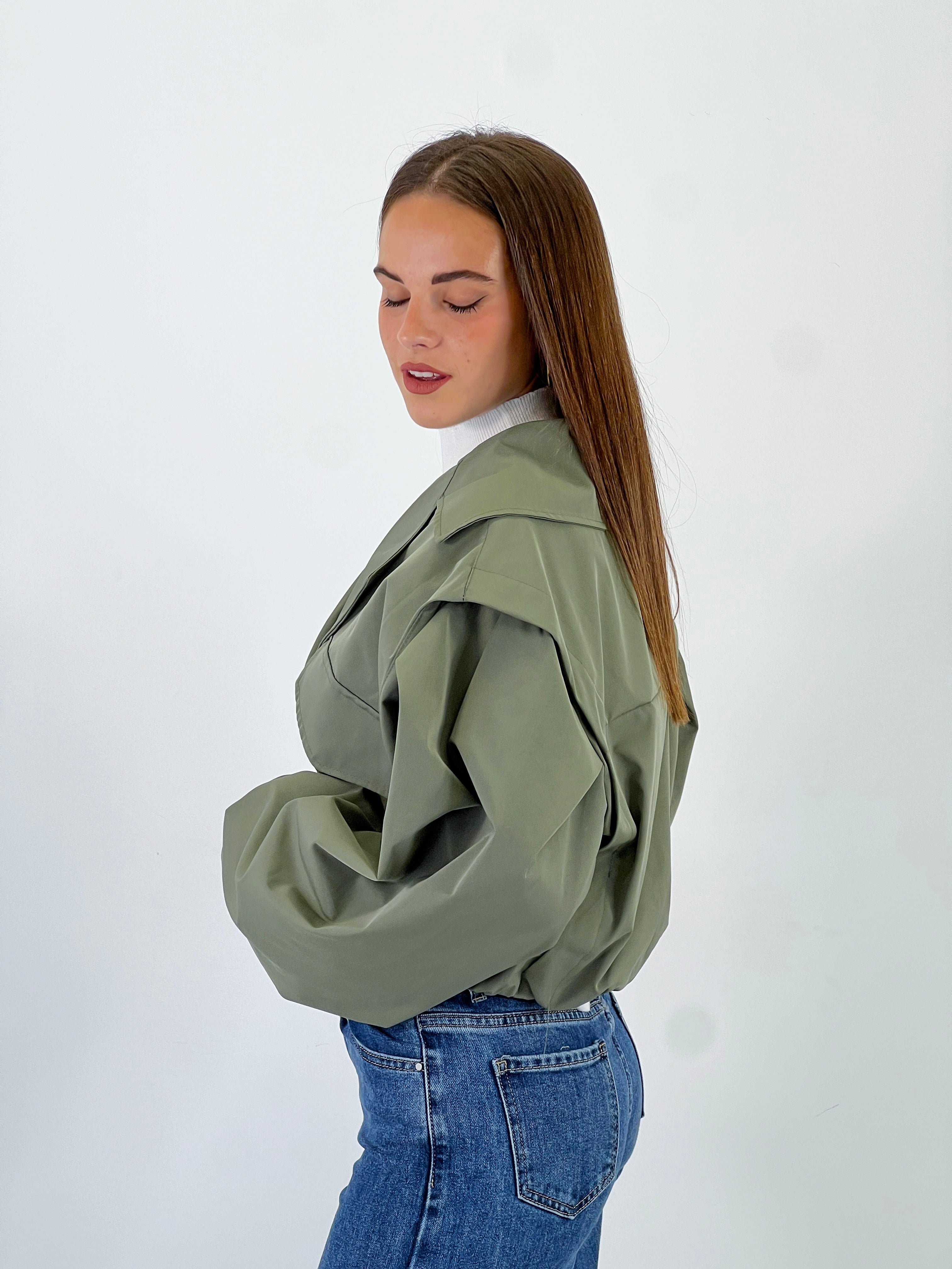 Cropped oversize jacket