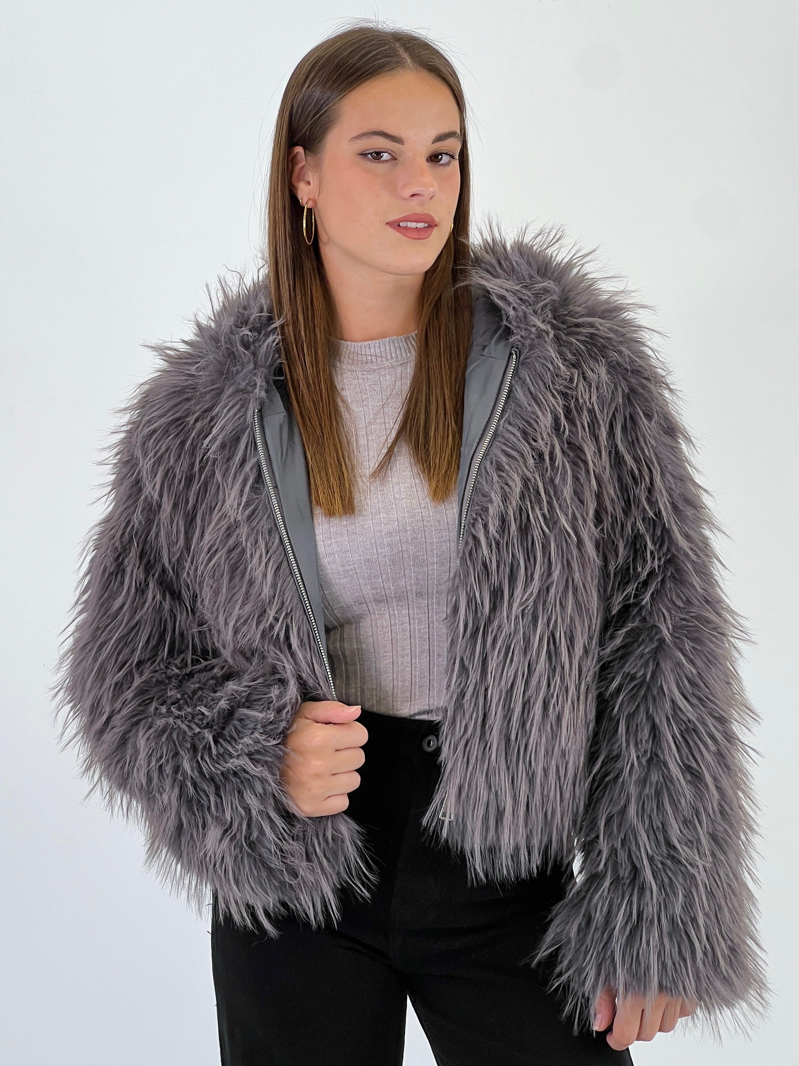 Chaqueta efecto pelo capucha - Zebra&Maduixa®