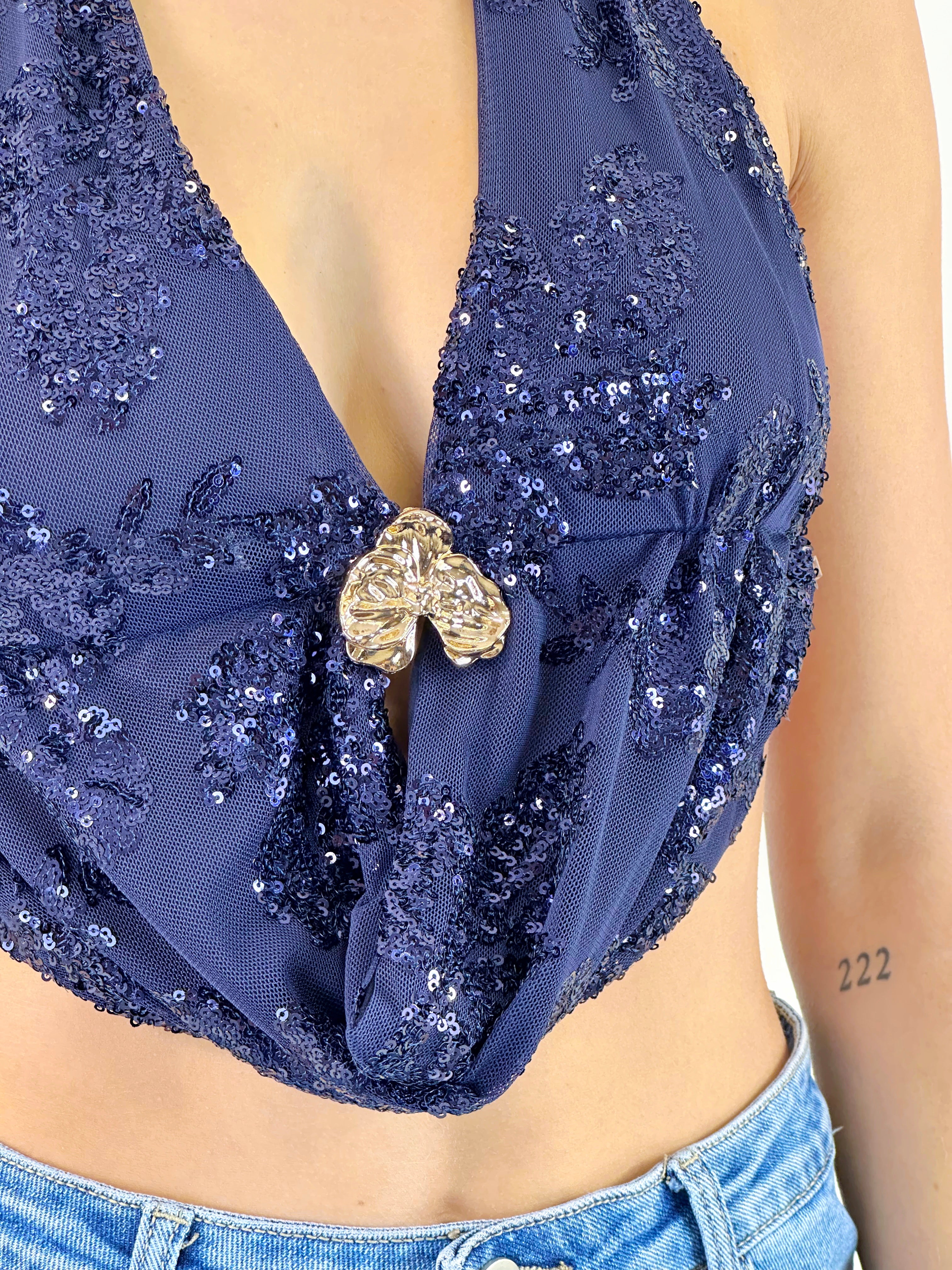 Top halter brodats amb lluentons