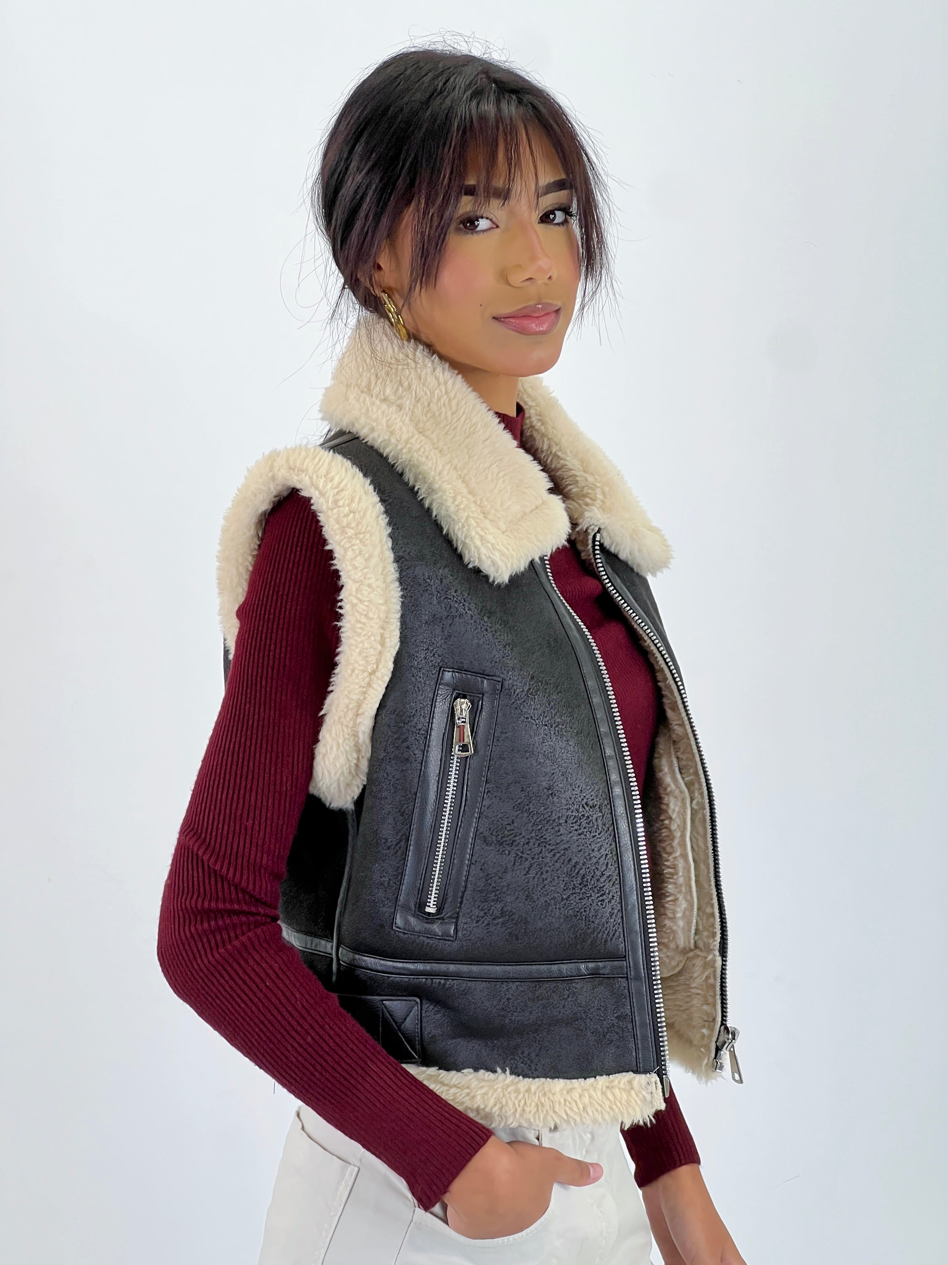 Gilet court réversible
