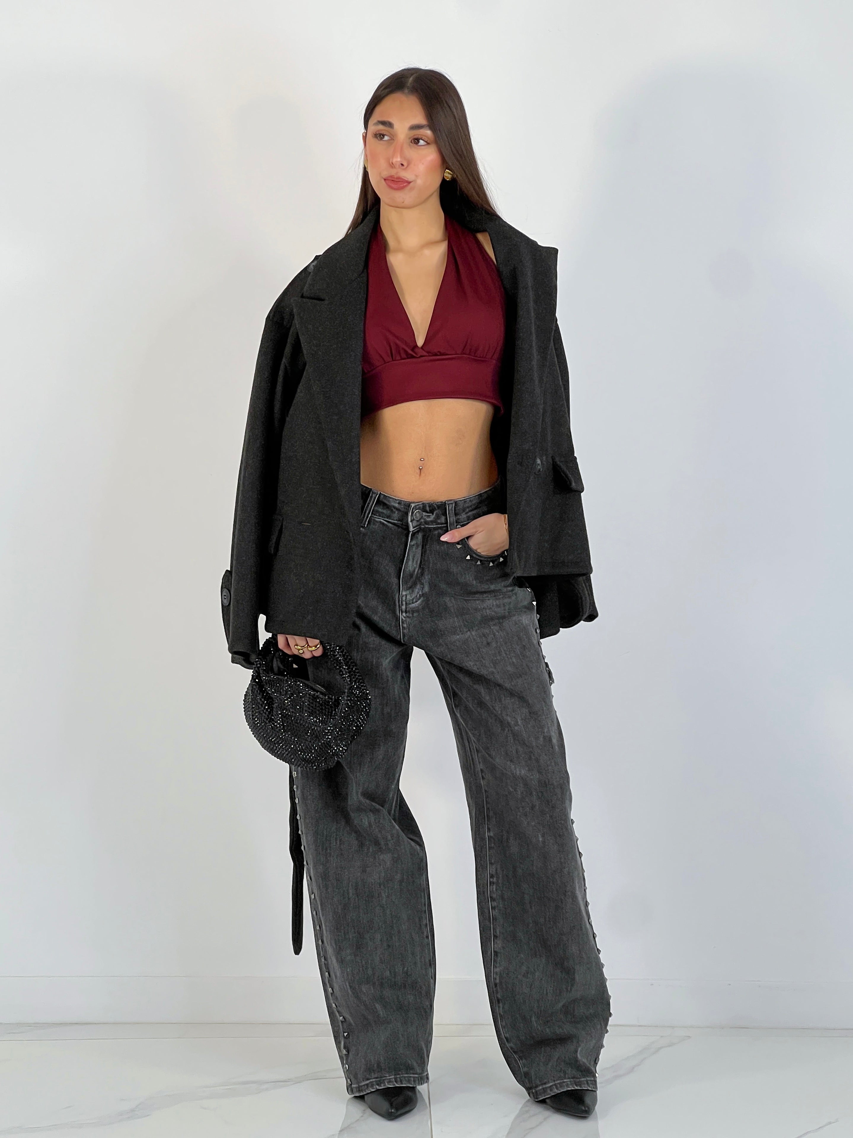 Haut licra à col halter